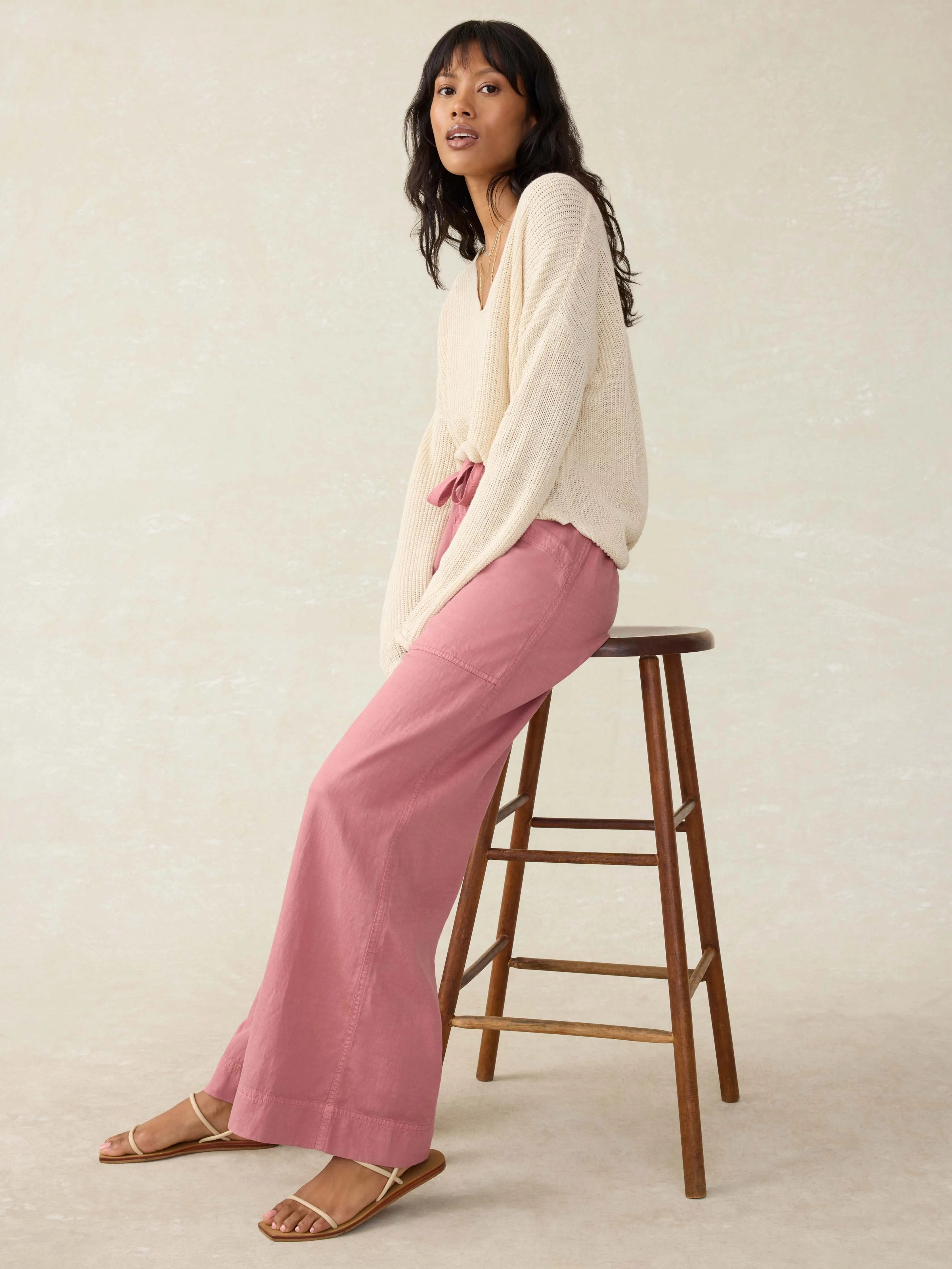 Topanga Drape Pant - Withered Rose sold by Faherty product image thumbnail 4