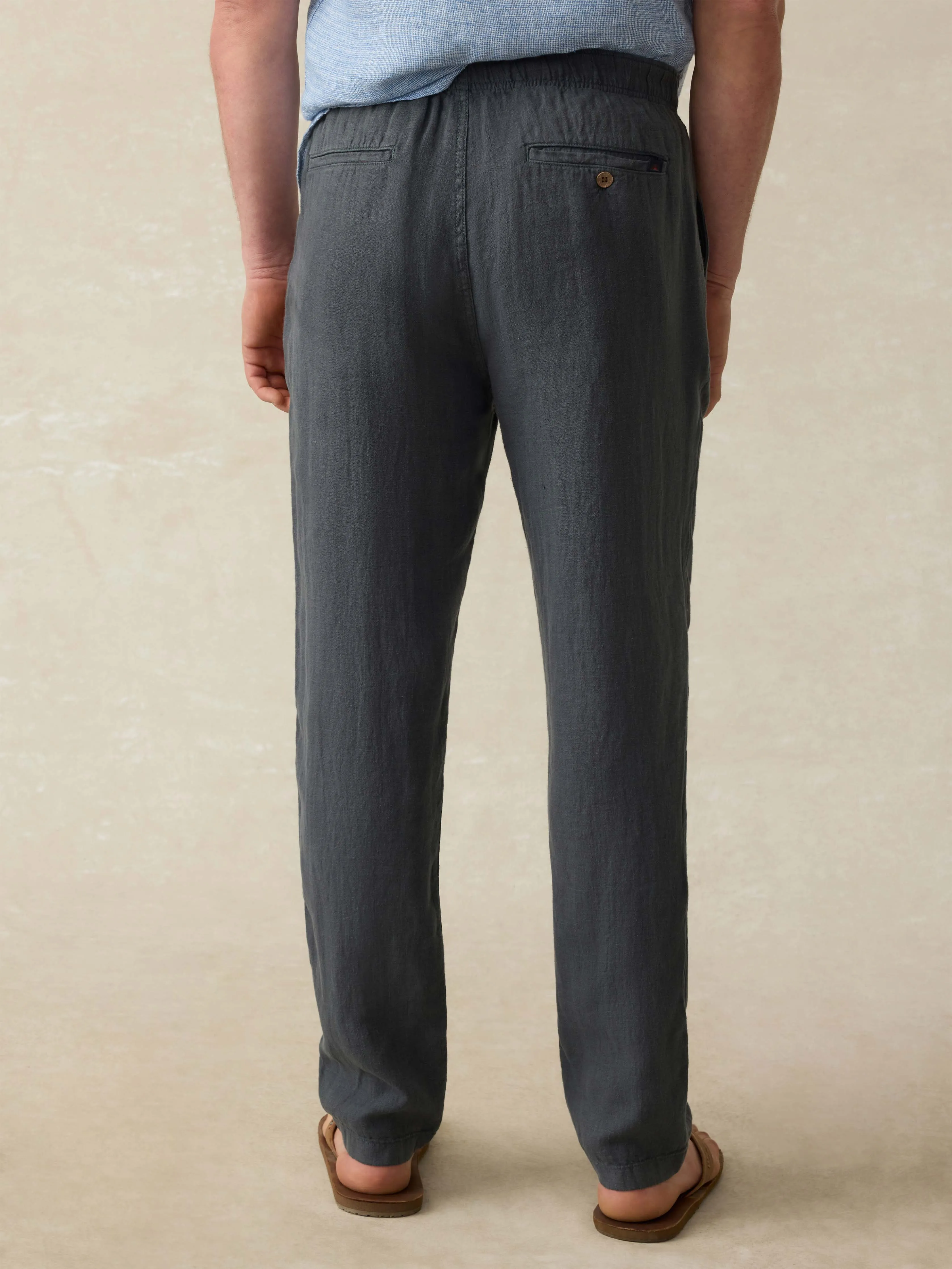 Linen Drawstring Pant - Washed Black sold by Faherty product image thumbnail 4