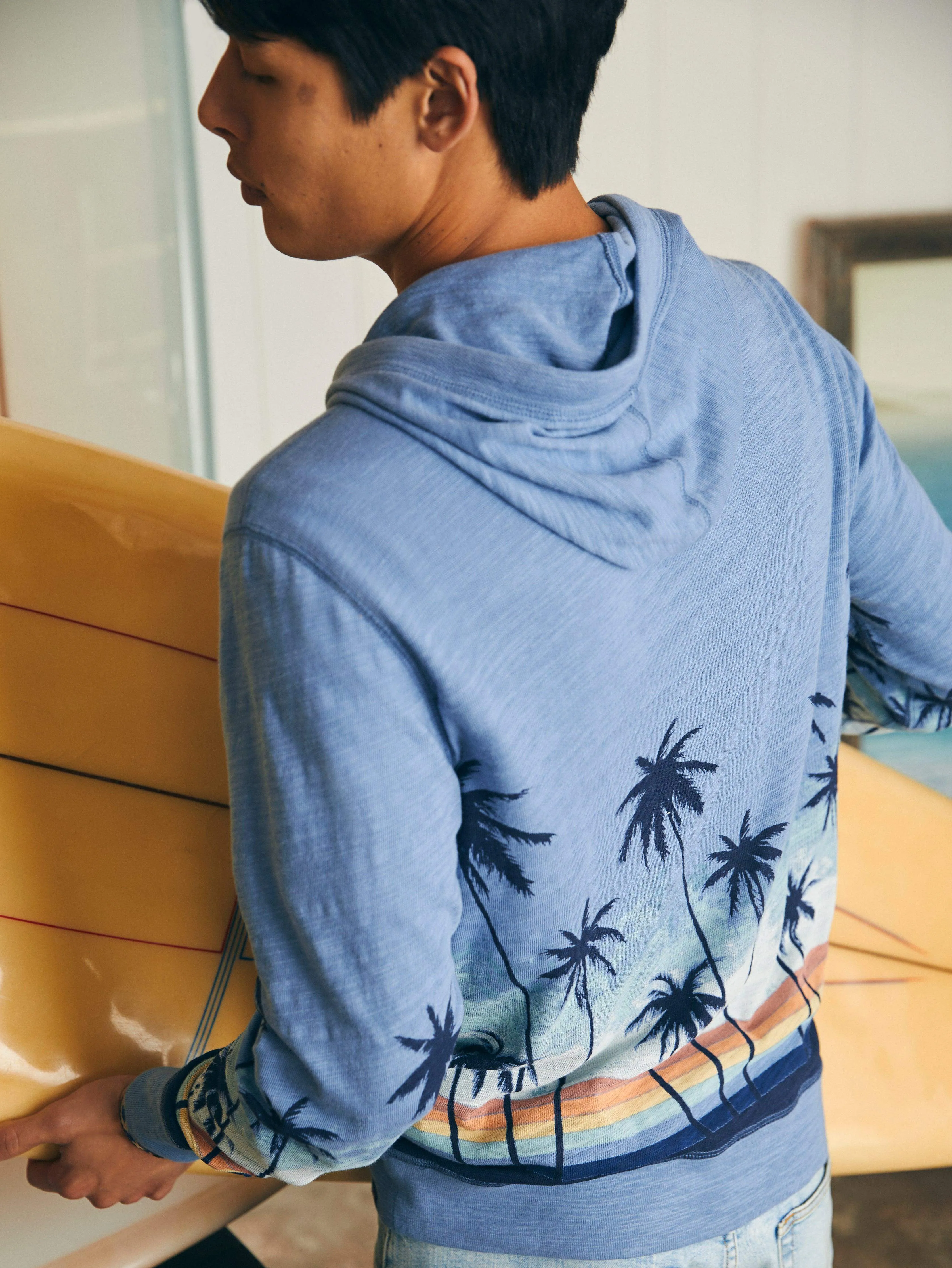 Sunwashed Slub Hoodie (Tall) - Palm Rainbow Ombre sold by Faherty product image thumbnail 2