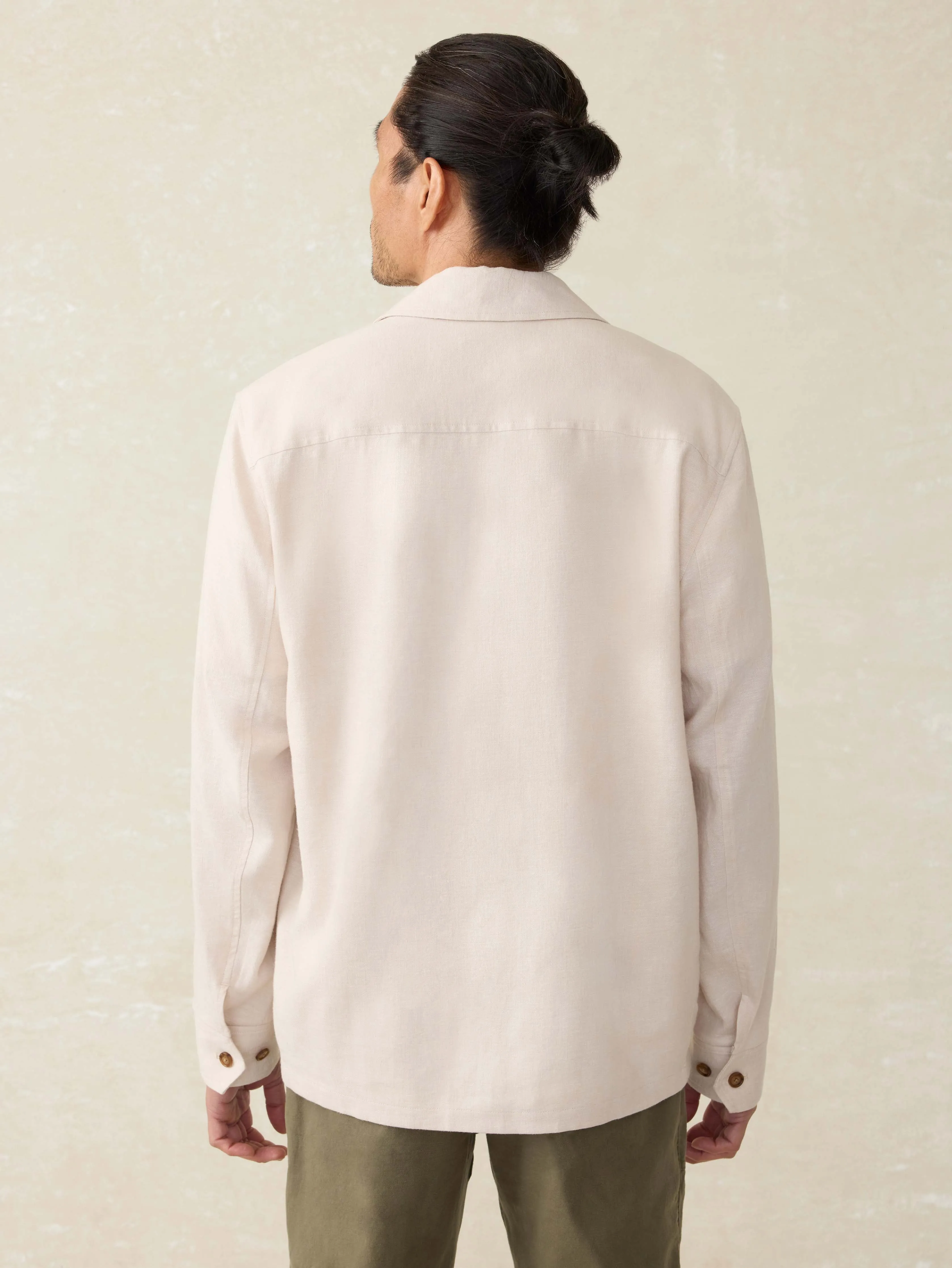 Movement™ Linen Shirt Jacket - Dorset Sand sold by Faherty product image thumbnail 3