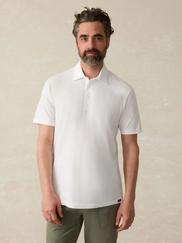 Sunwashed T-Shirt Polo - White sold by Faherty