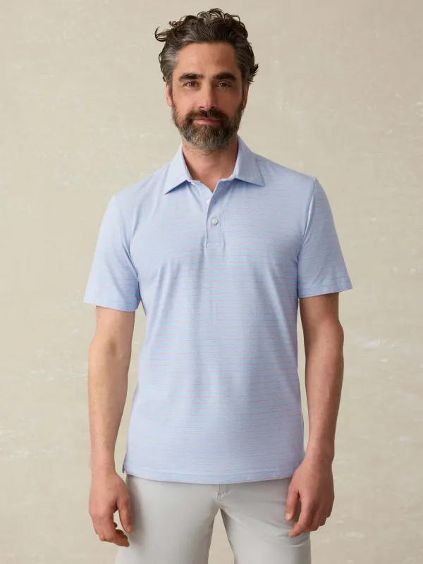 Short Sleeve Movement Polo Shirt - Vista View Stripe sold by Faherty