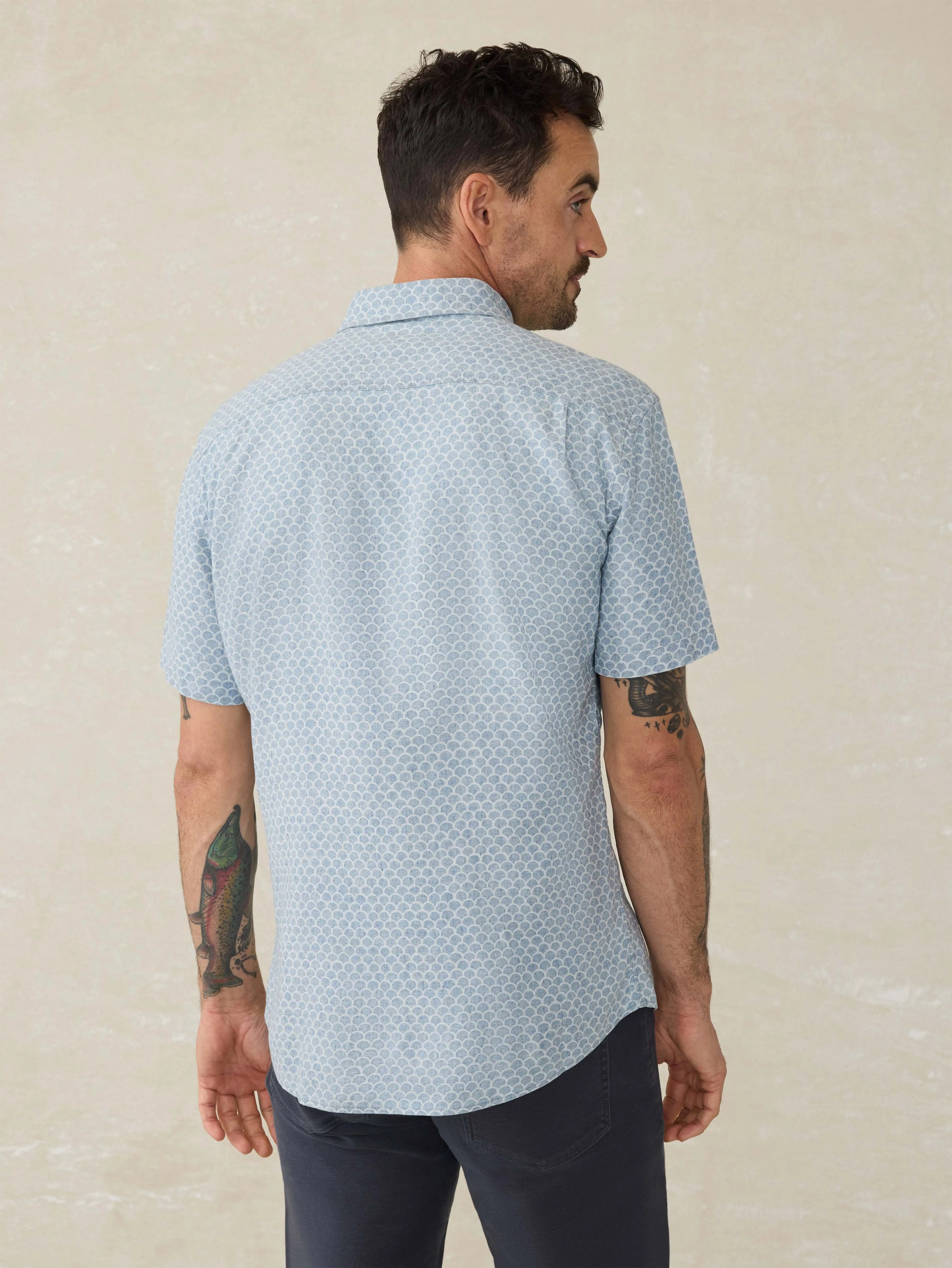 Short- Sleeve Breeze Shirt - Fish Scale Redux sold by Faherty product image thumbnail 3