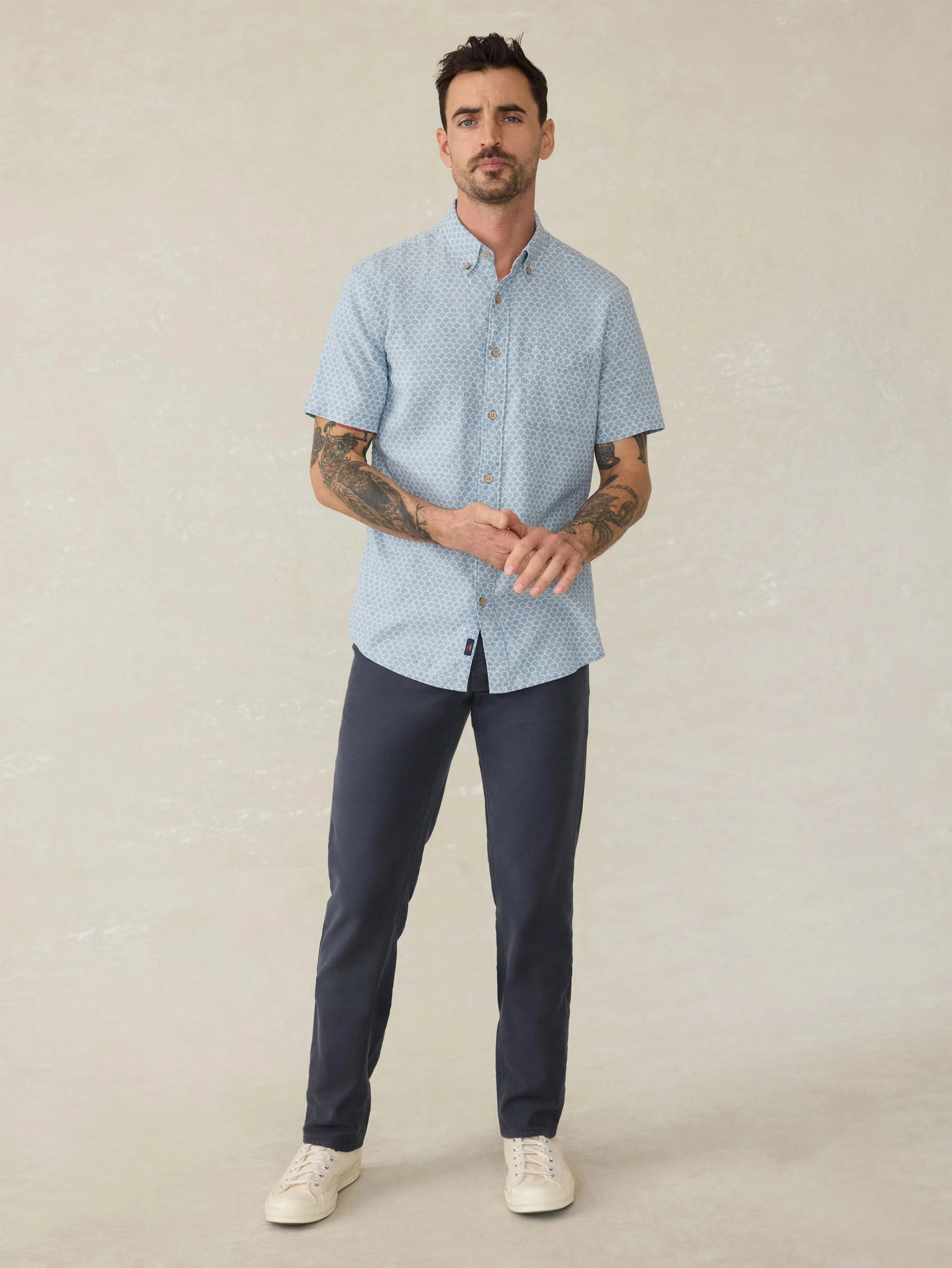 Short- Sleeve Breeze Shirt - Fish Scale Redux sold by Faherty product image thumbnail 4