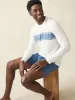Shorelite Long-Sleeve Tech Tee - White Surf Stripe sold by Faherty