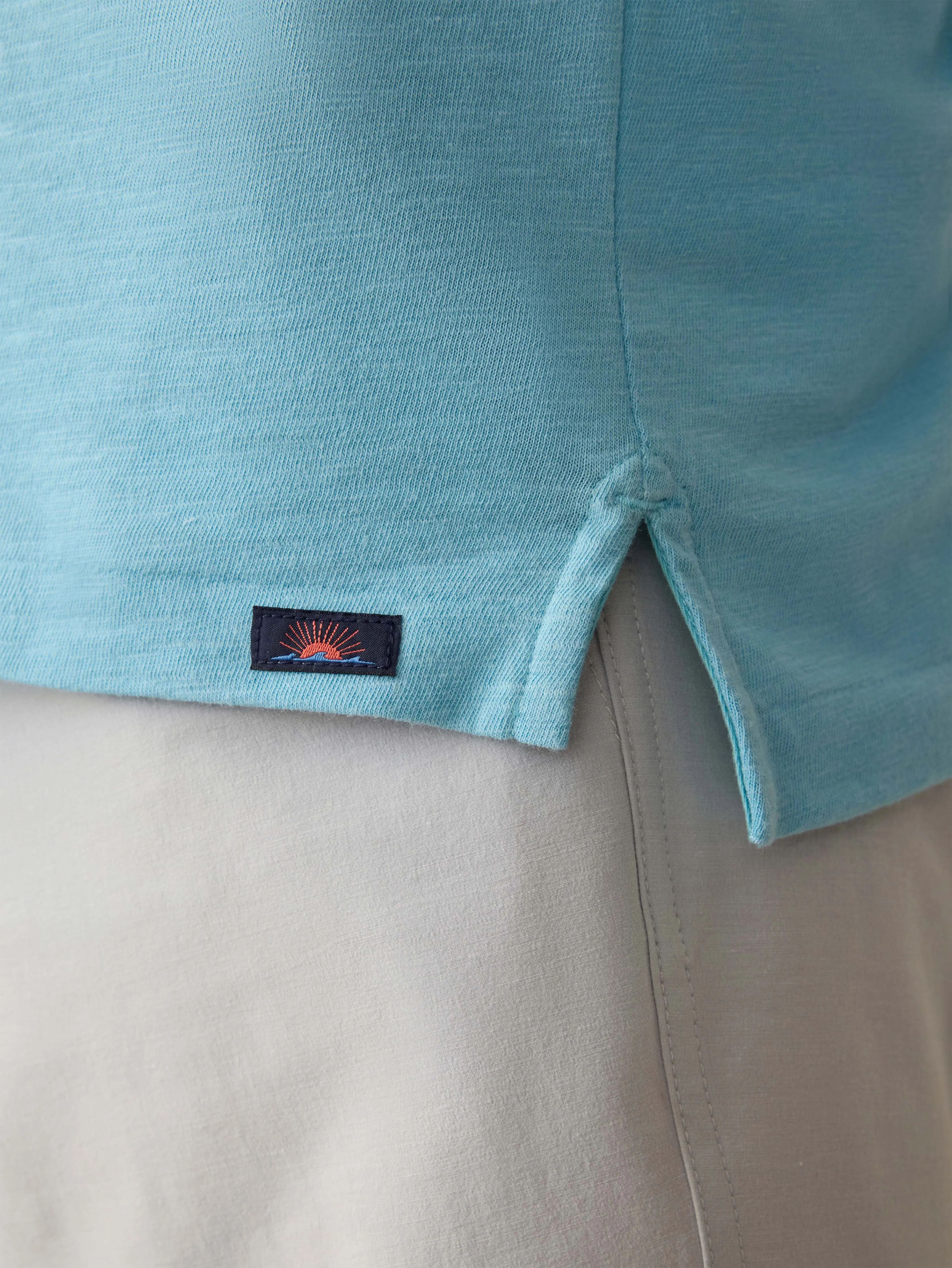 Sunwashed T-Shirt Polo - Teal Sea sold by Faherty product image thumbnail 2