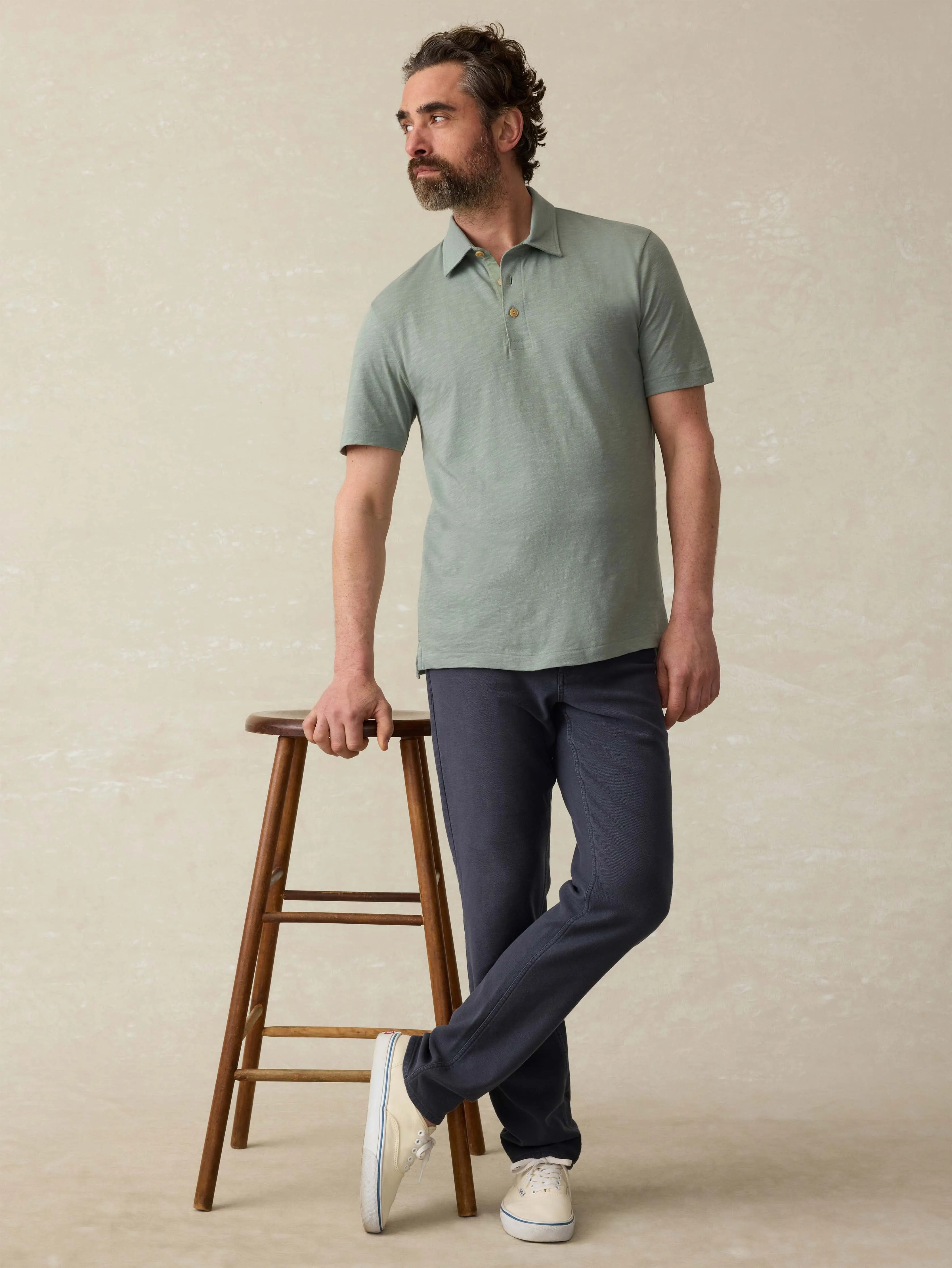 Sunwashed T-Shirt Polo - Sage Creek sold by Faherty product image thumbnail 5