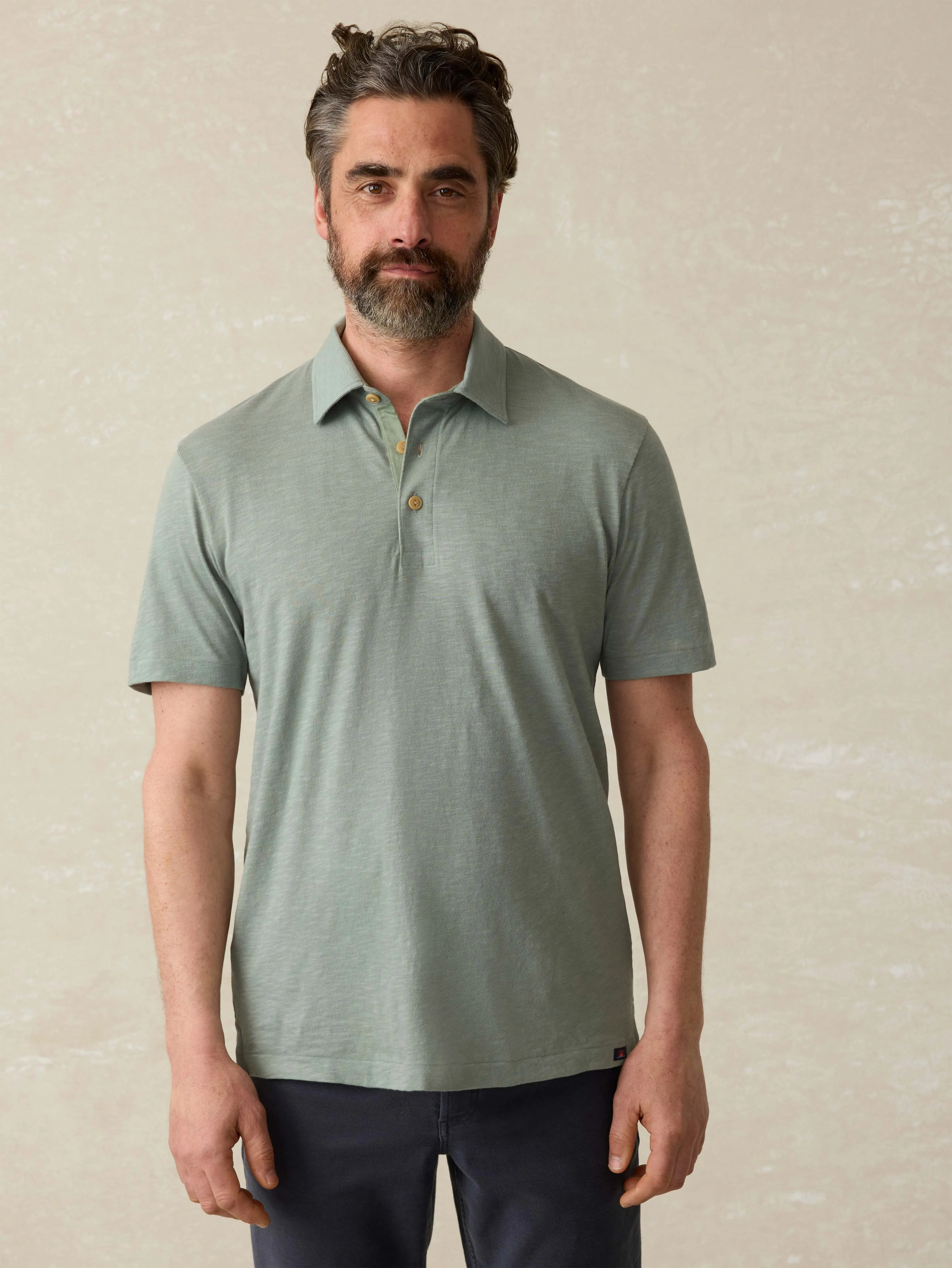 Sunwashed T-Shirt Polo - Sage Creek sold by Faherty