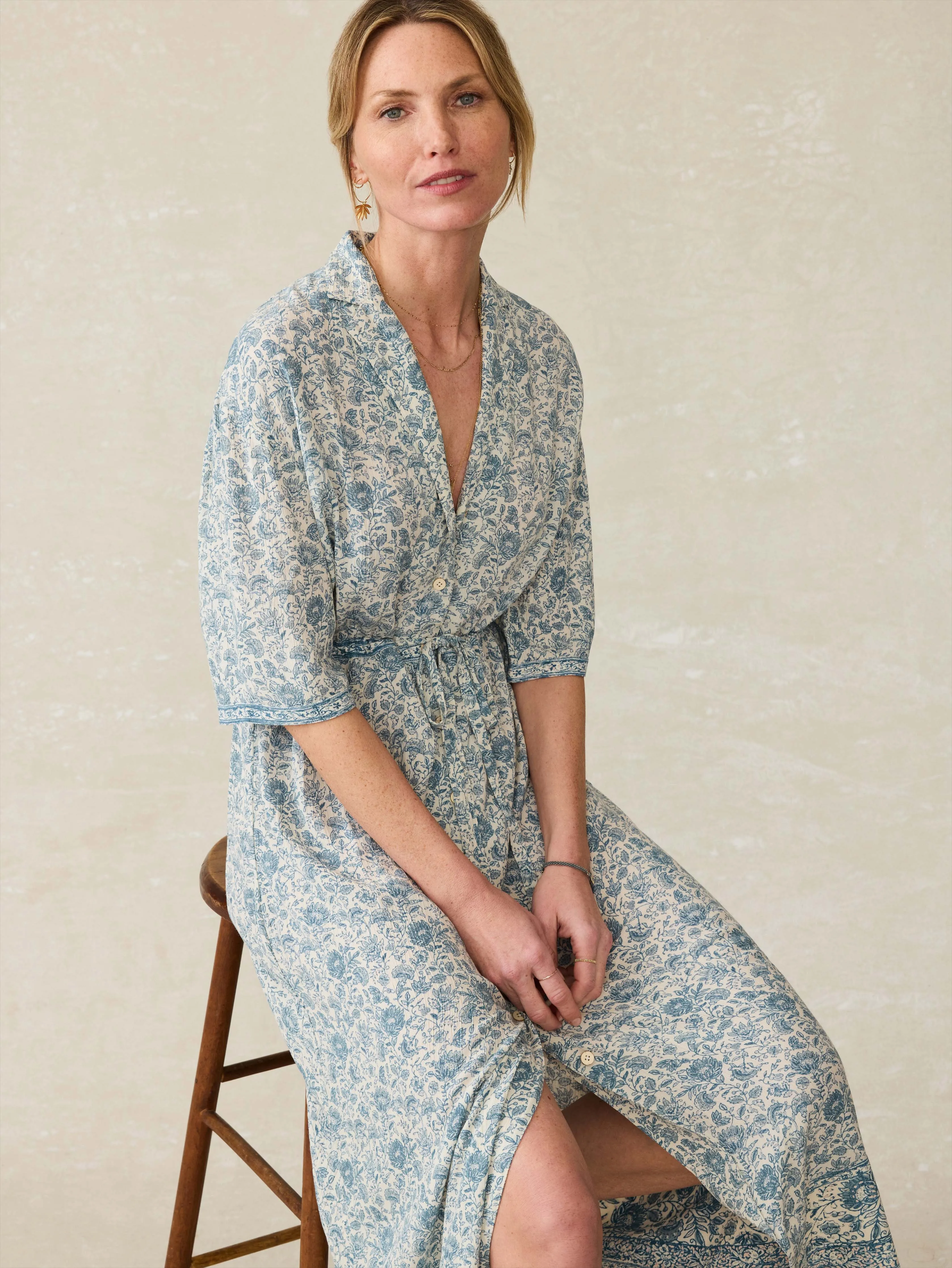 Island Dress - Blue Water Floral sold by Faherty product image thumbnail 3