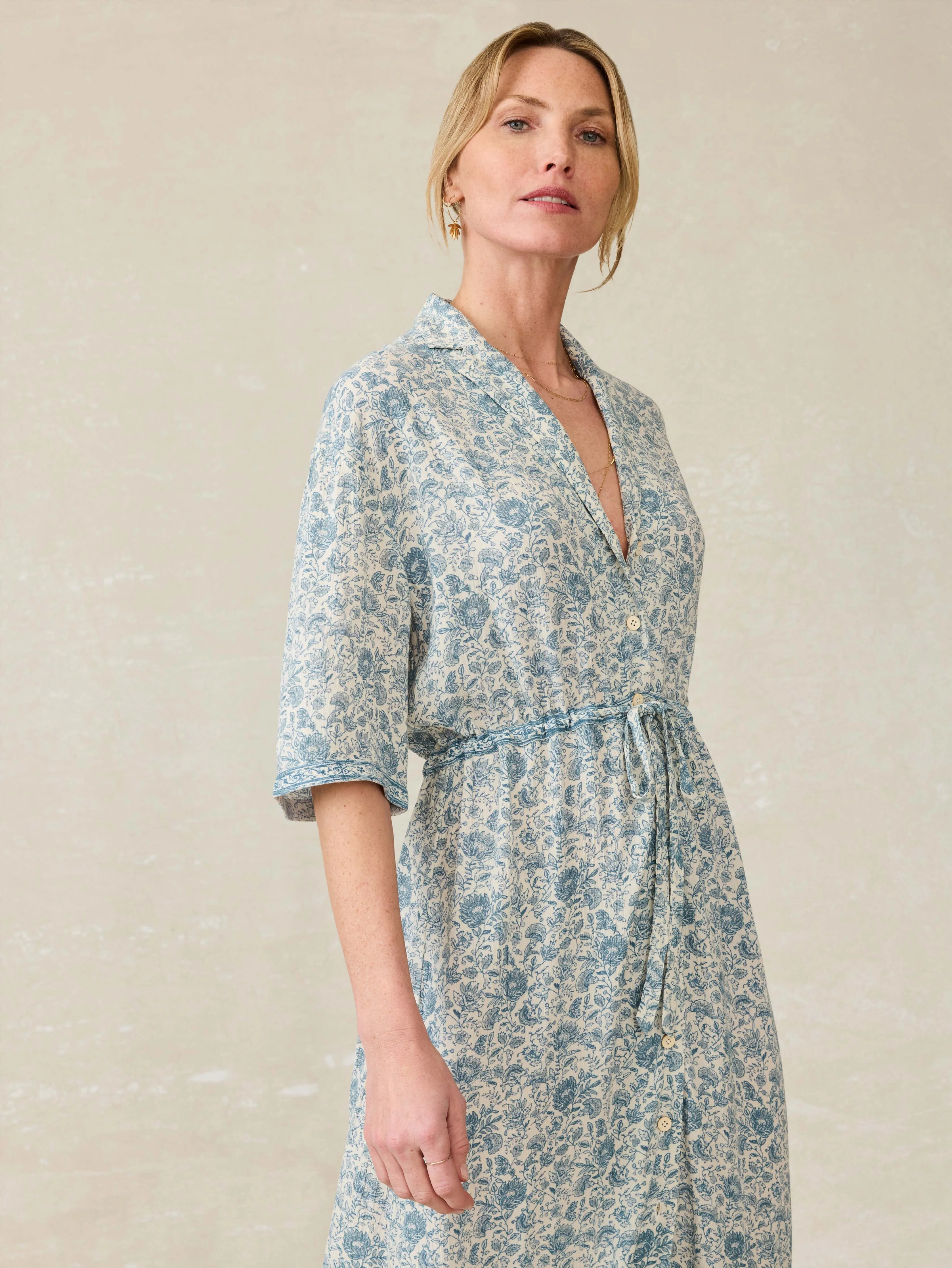 Island Dress - Blue Water Floral sold by Faherty product image thumbnail 4