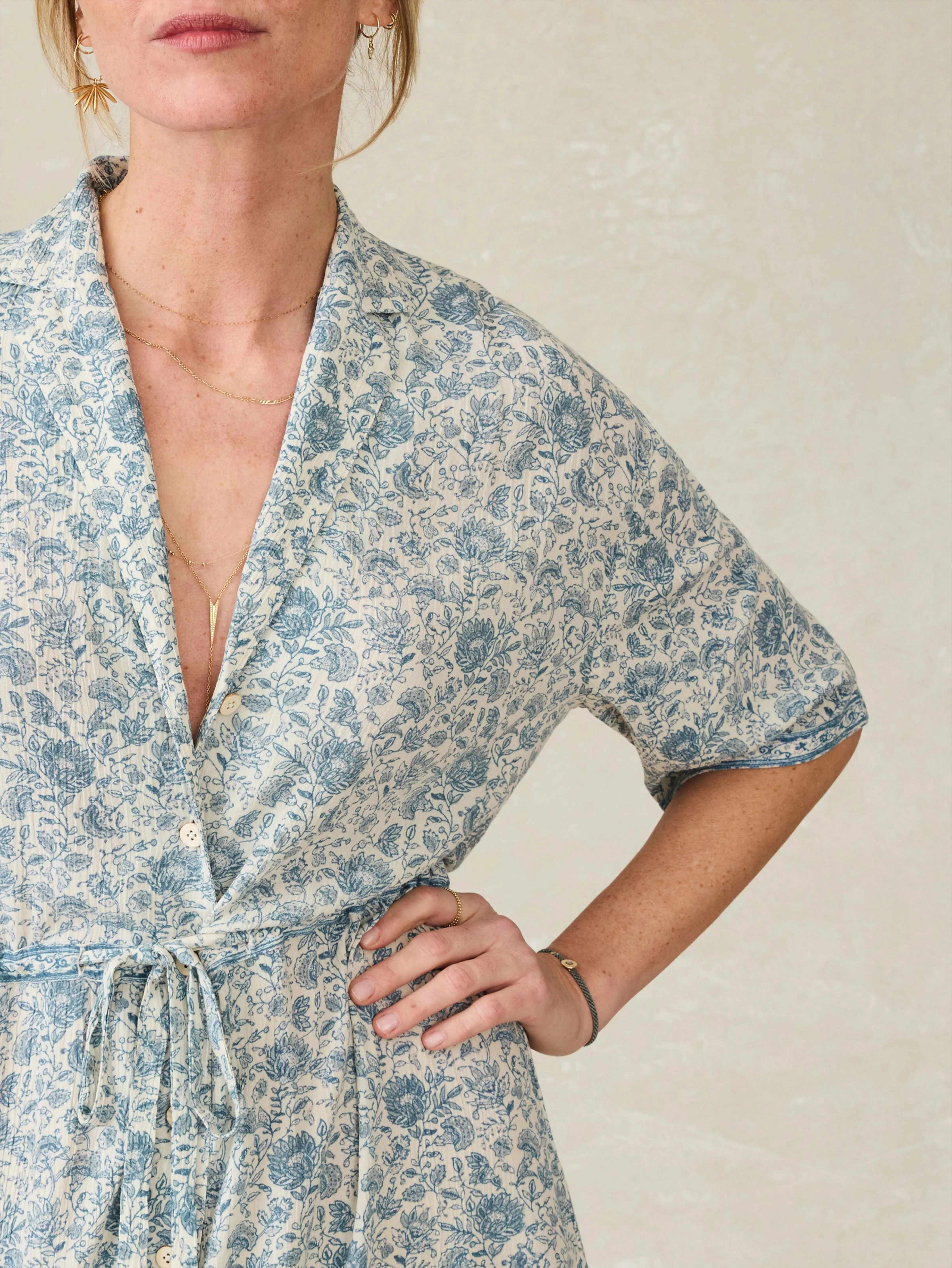 Island Dress - Blue Water Floral sold by Faherty product image thumbnail 2