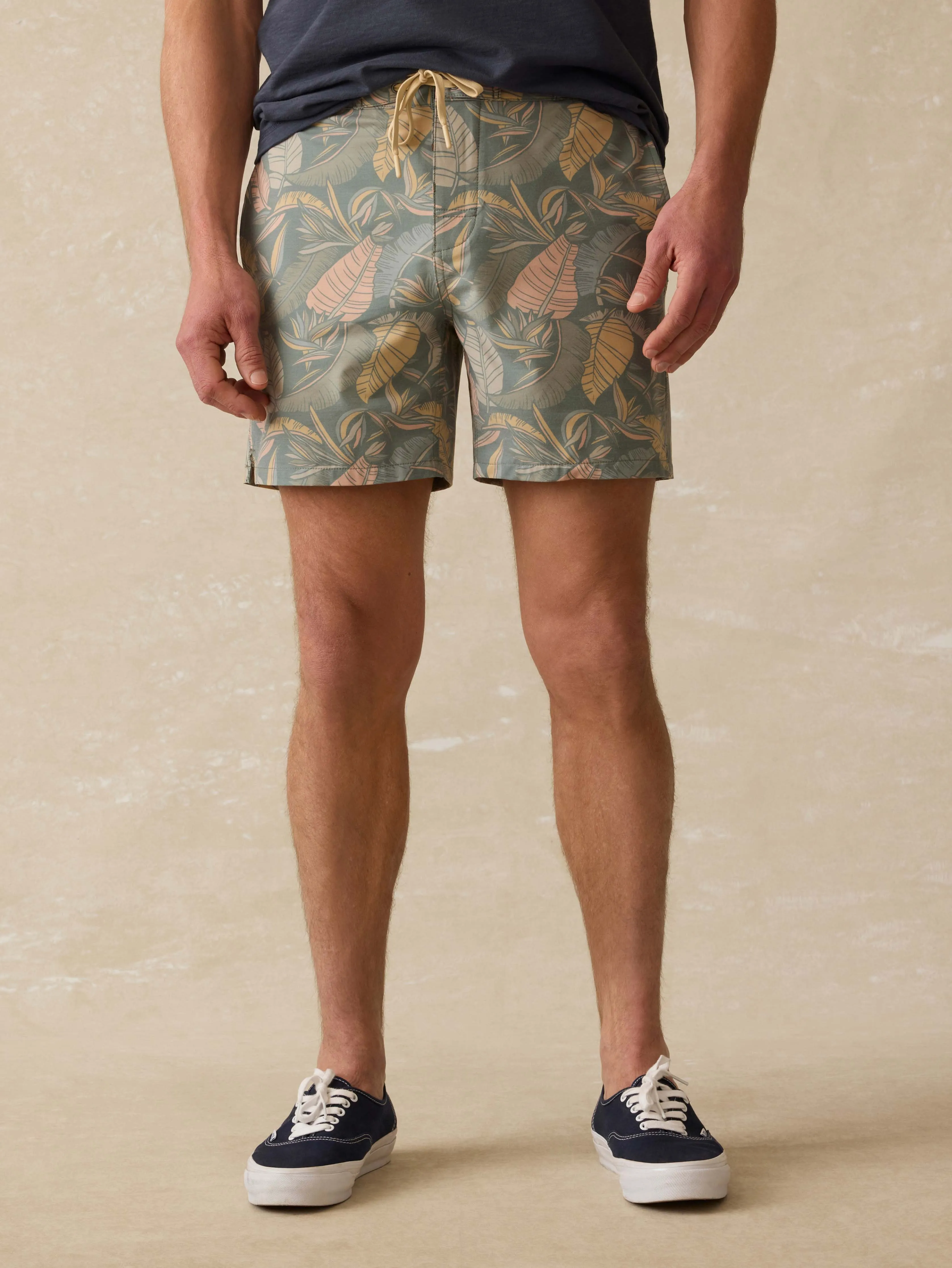 Biarritz Boardshort - Valley Sunwashed Leaves sold by Faherty