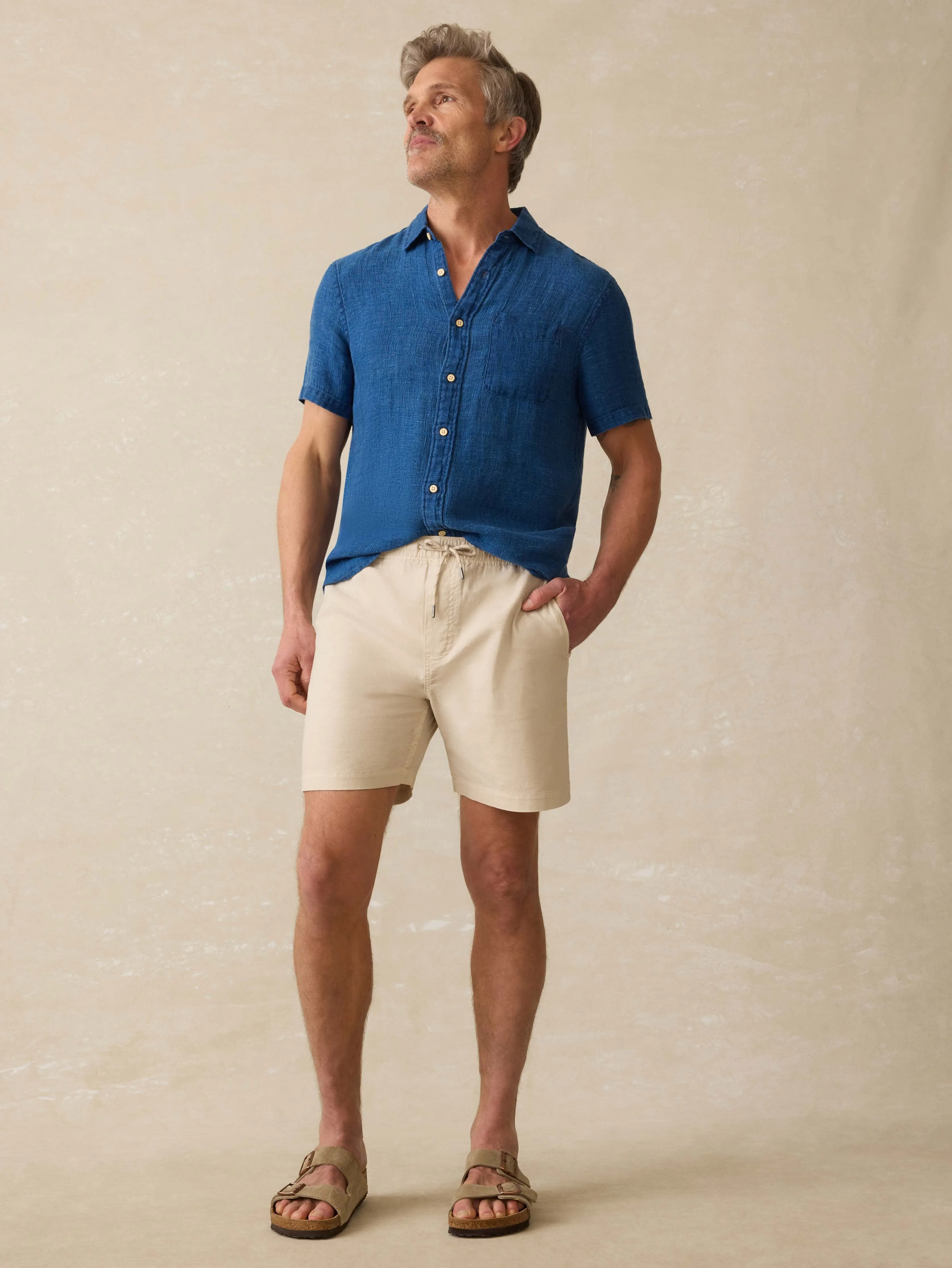 Essential Drawstring Short - Stone sold by Faherty product image thumbnail 4
