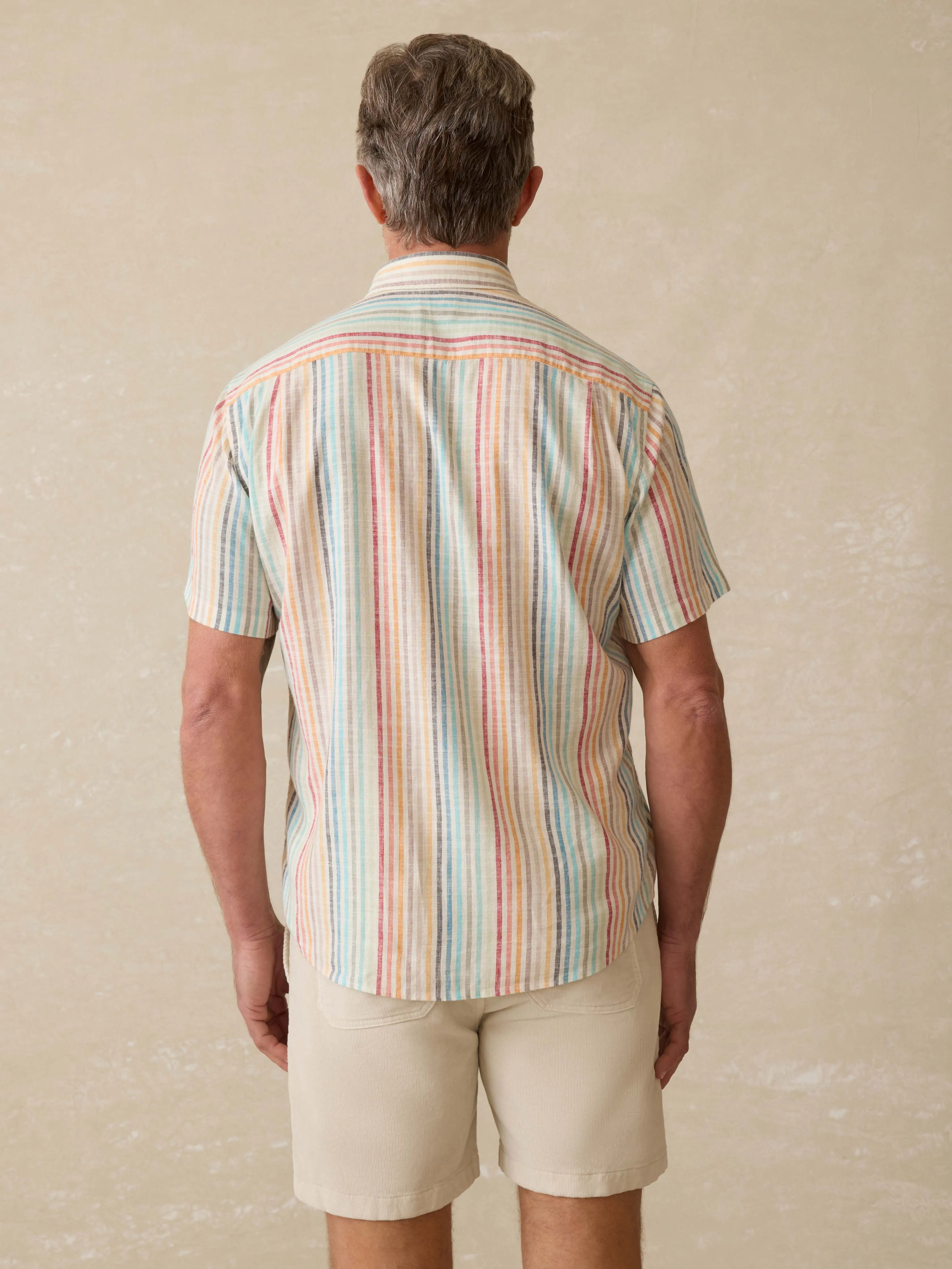 Short-Sleeve Breeze Shirt - Bay Reef Stripe sold by Faherty product image thumbnail 4