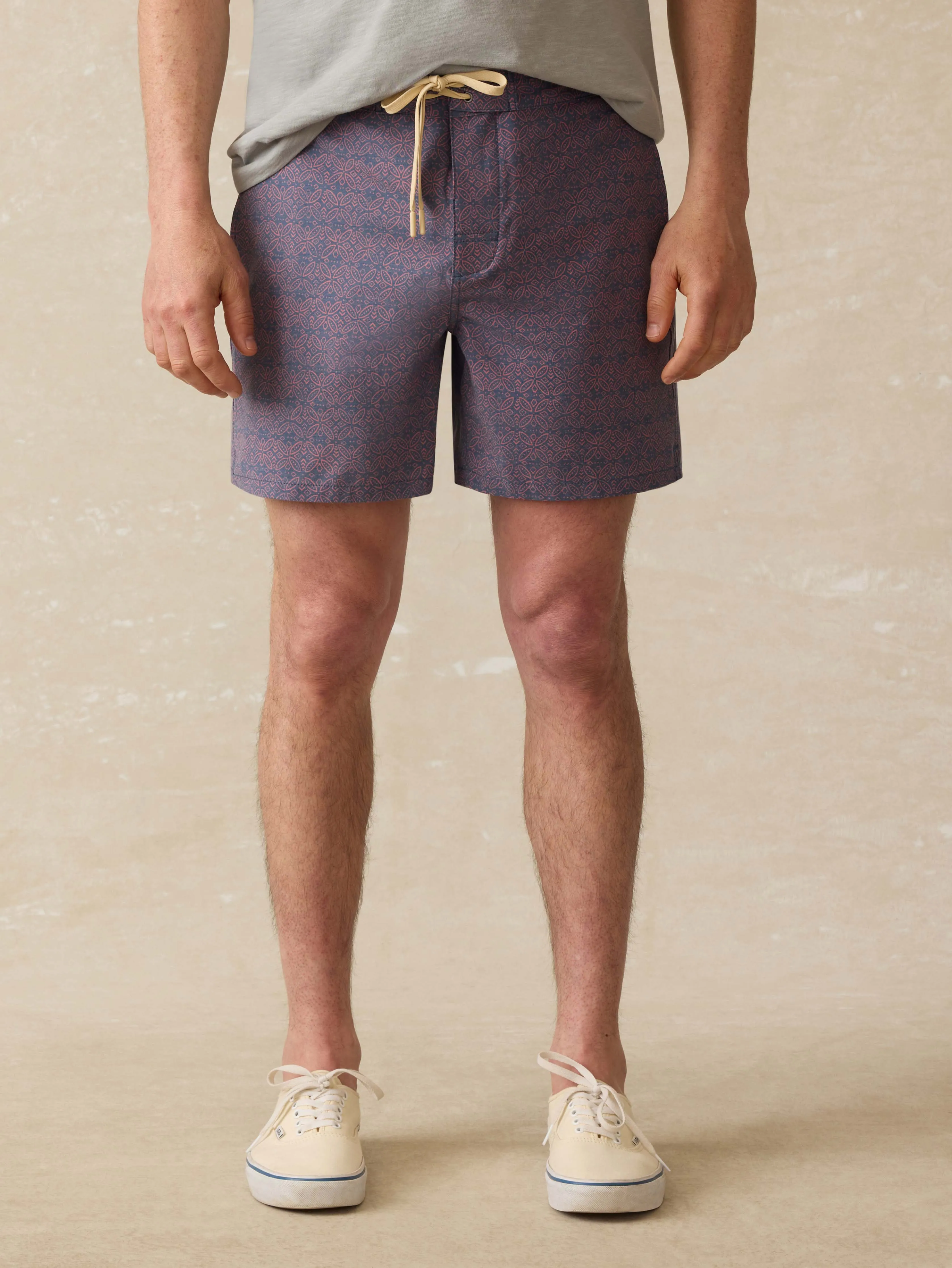 Biarritz Boardshort - Dusk Rose Medallion sold by Faherty