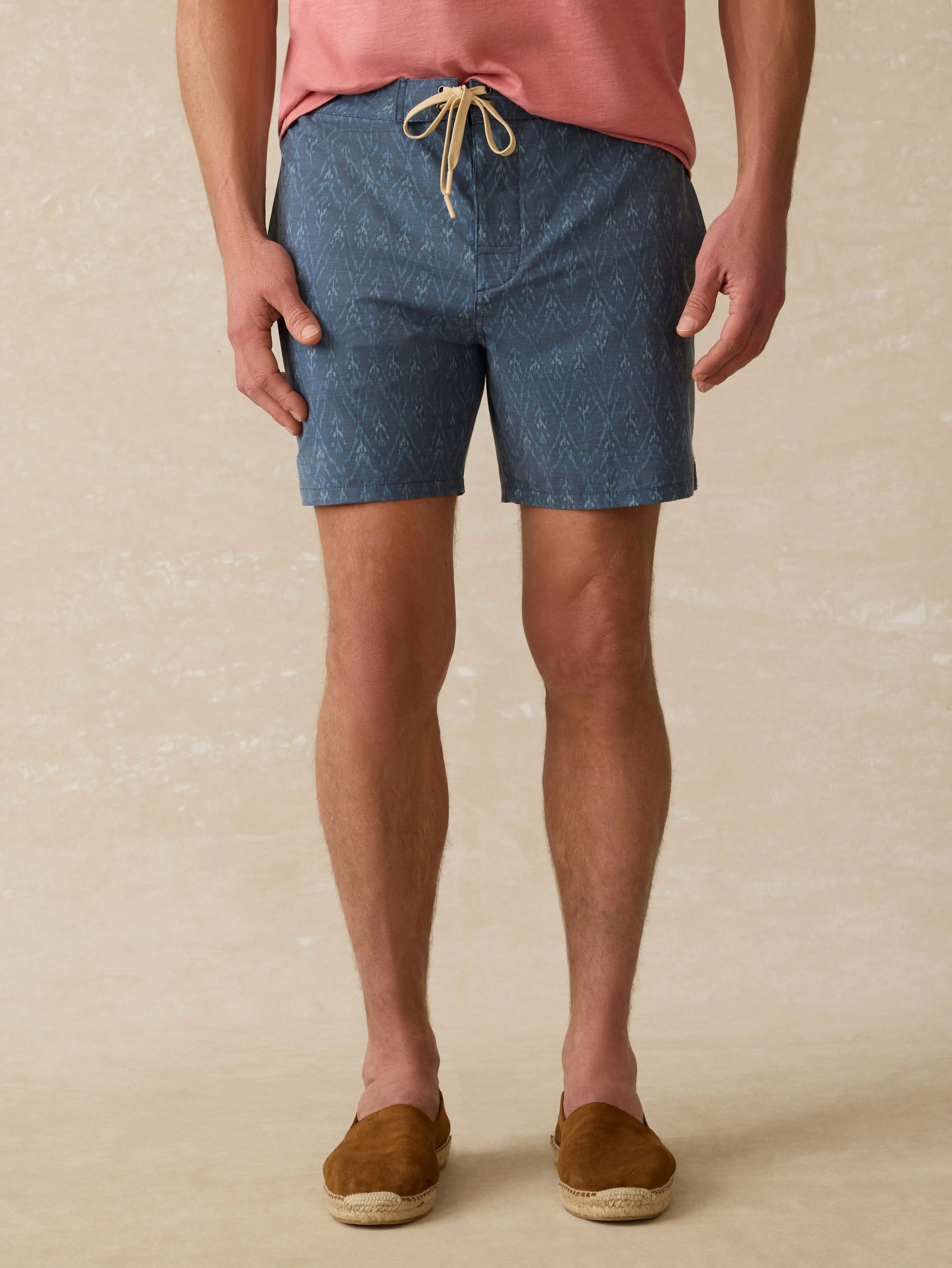 Biarritz Boardshort - Atlantic Waves Ikat sold by Faherty