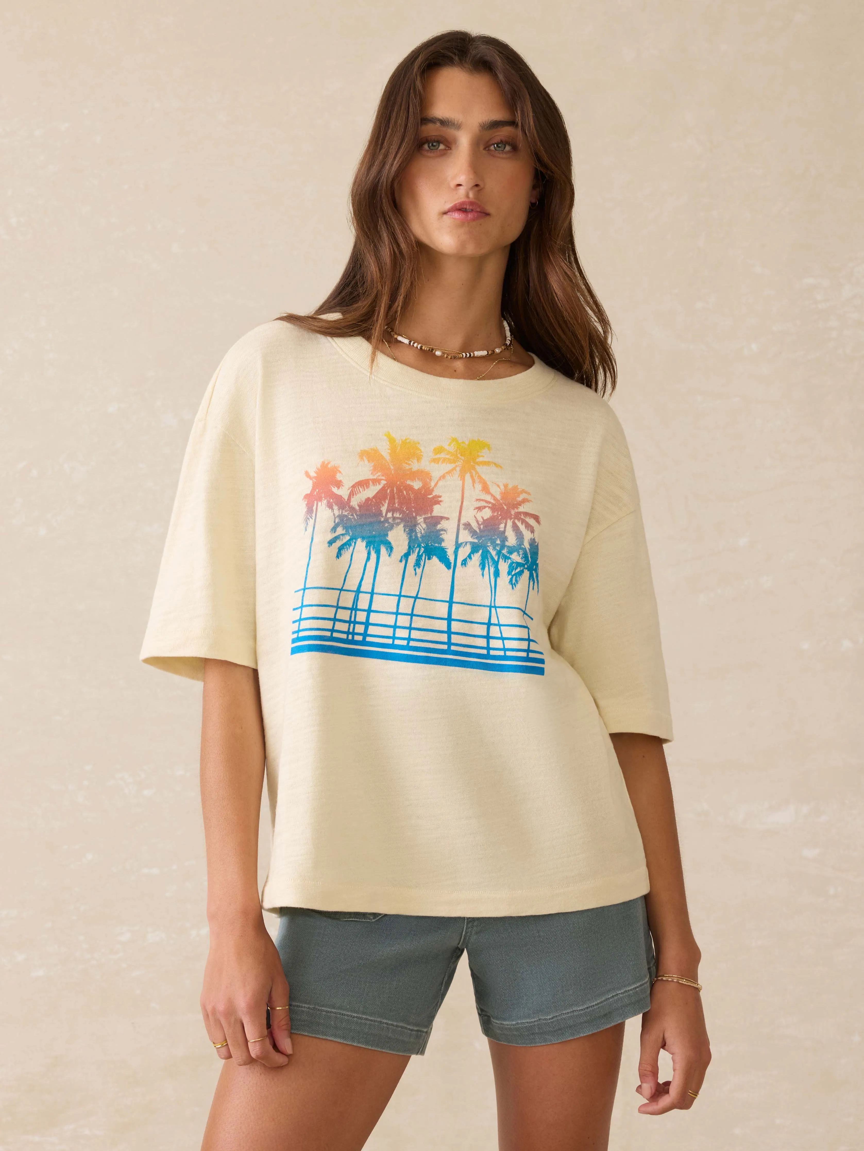 Sunwashed Slub Vintage Tee - Seedpearl sold by Faherty