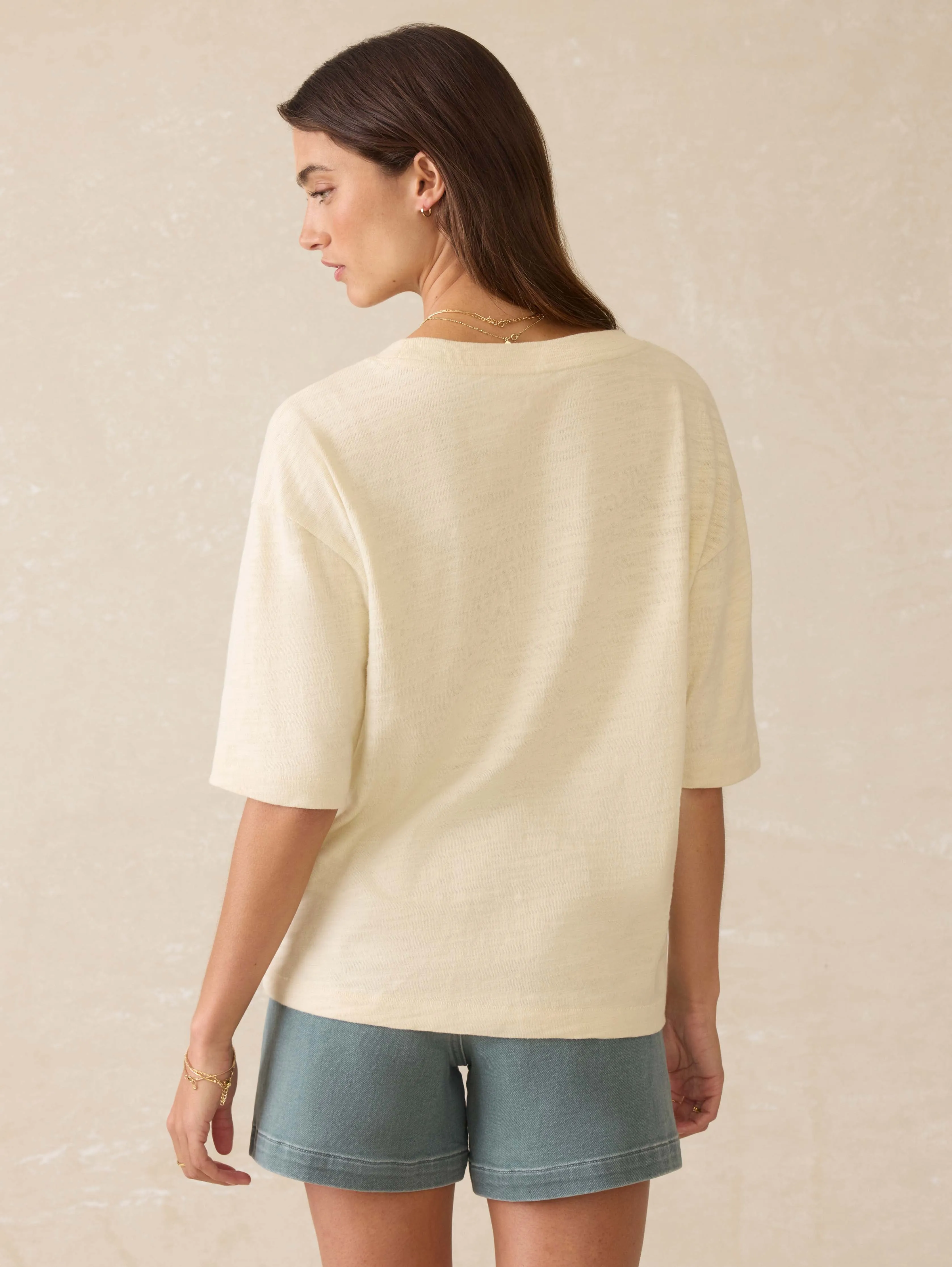 Sunwashed Slub Vintage Tee - Seedpearl sold by Faherty product image thumbnail 4