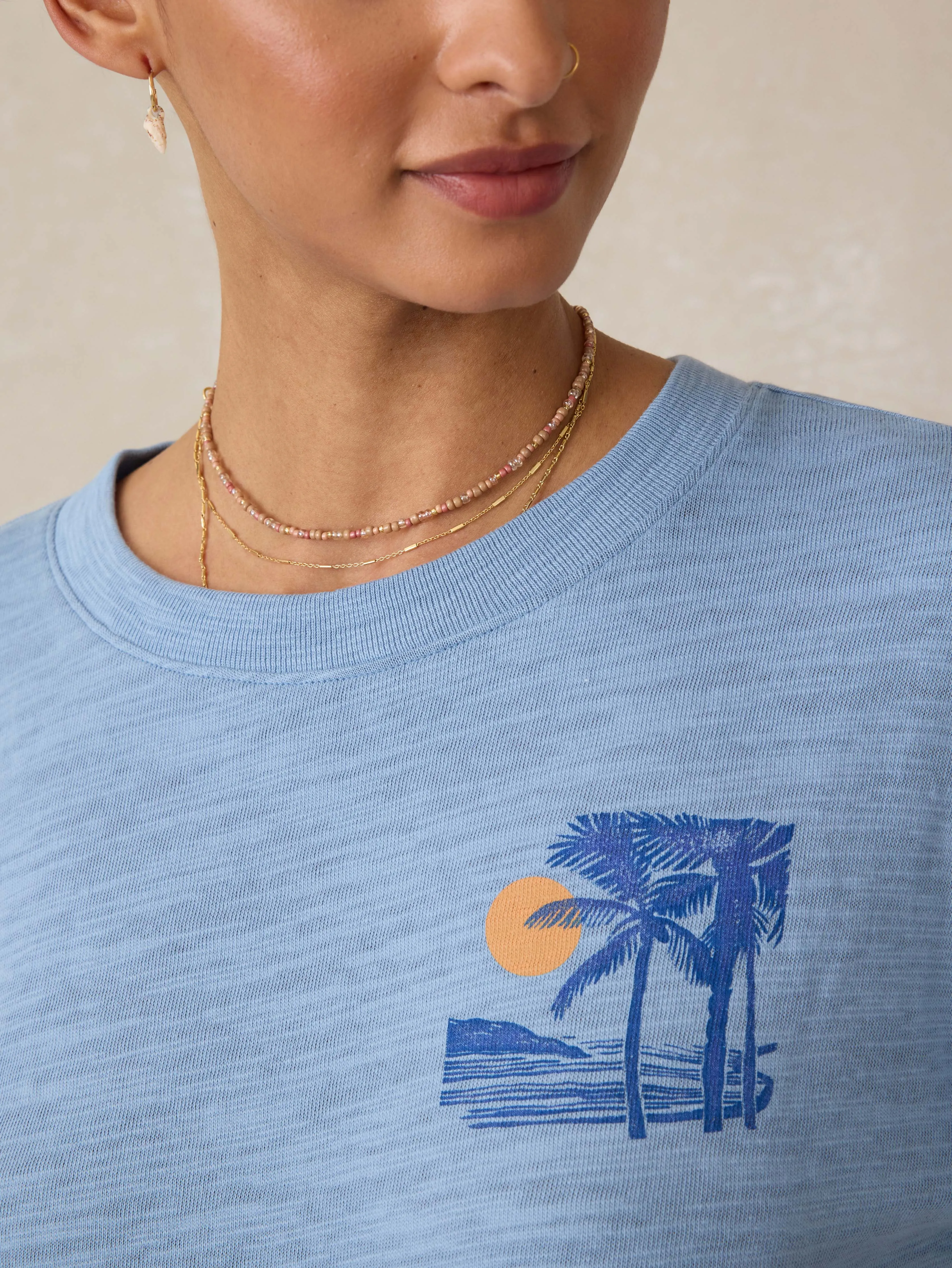 Sunwashed Slub Vintage Tee - Dusty Blue sold by Faherty product image thumbnail 2