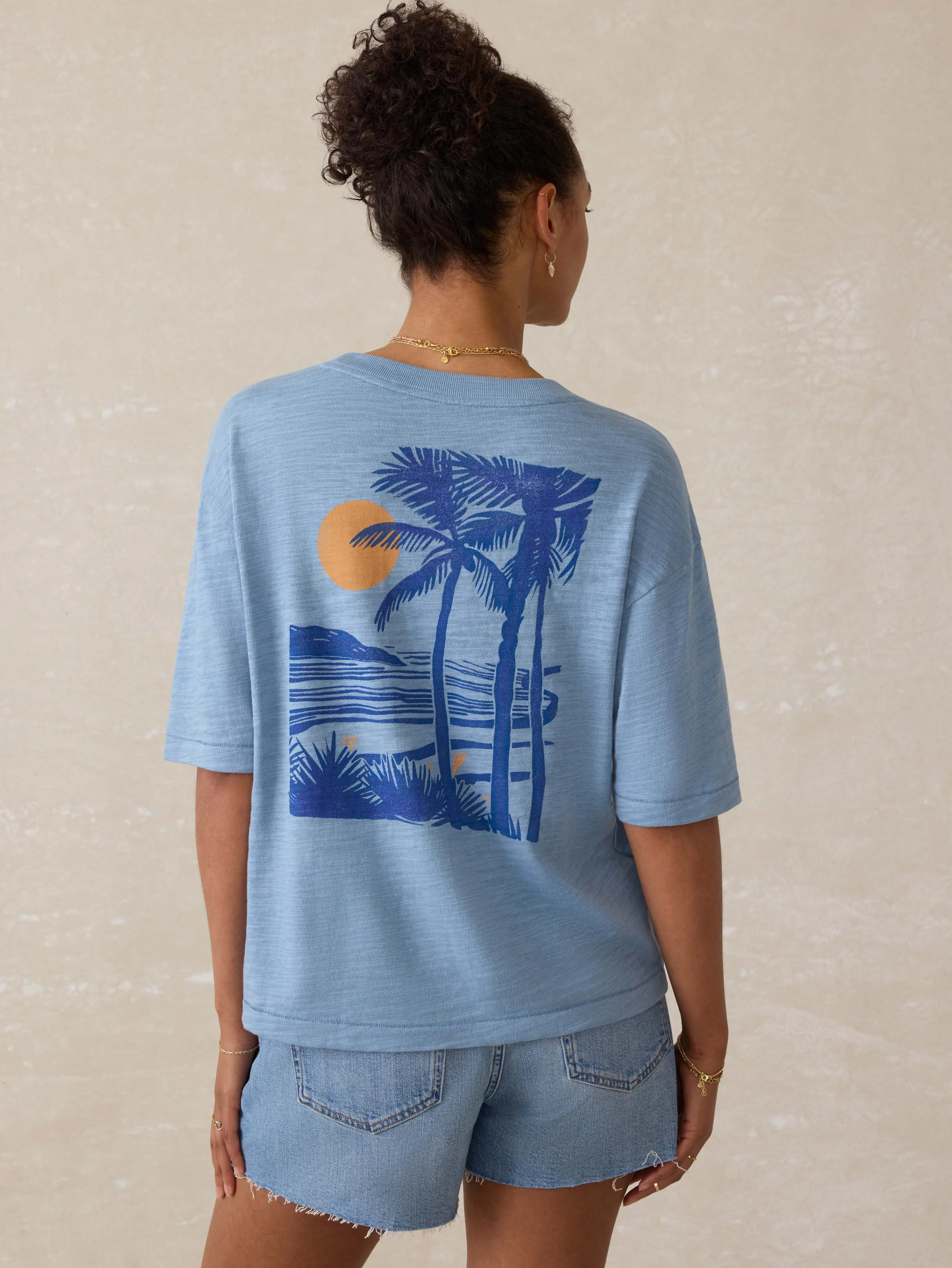 Sunwashed Slub Vintage Tee - Dusty Blue sold by Faherty product image thumbnail 3