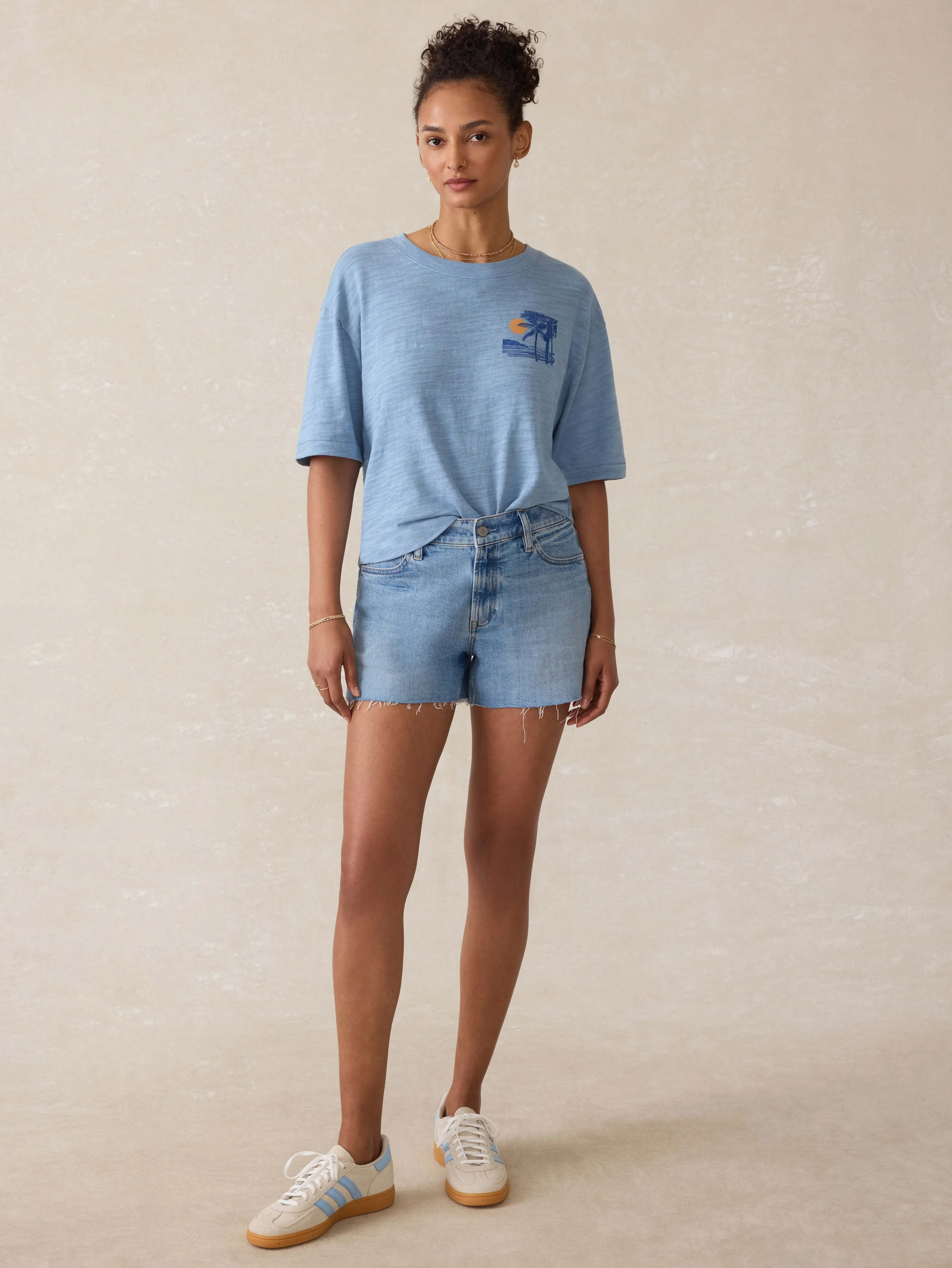 Sunwashed Slub Vintage Tee - Dusty Blue sold by Faherty product image thumbnail 5