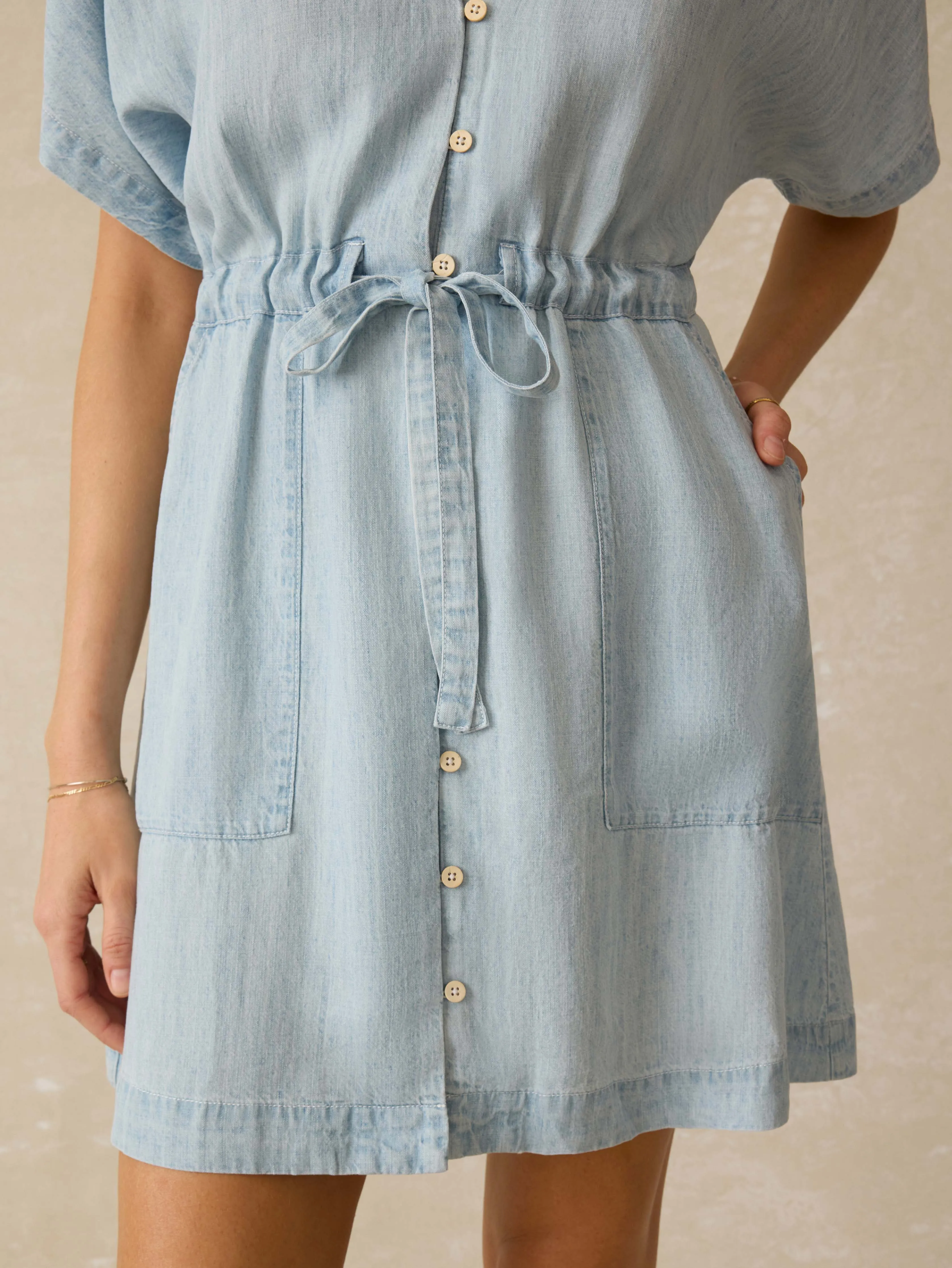 Tried & True Chambray Oakley Dress - Arctic Sea Wash sold by Faherty product image thumbnail 2