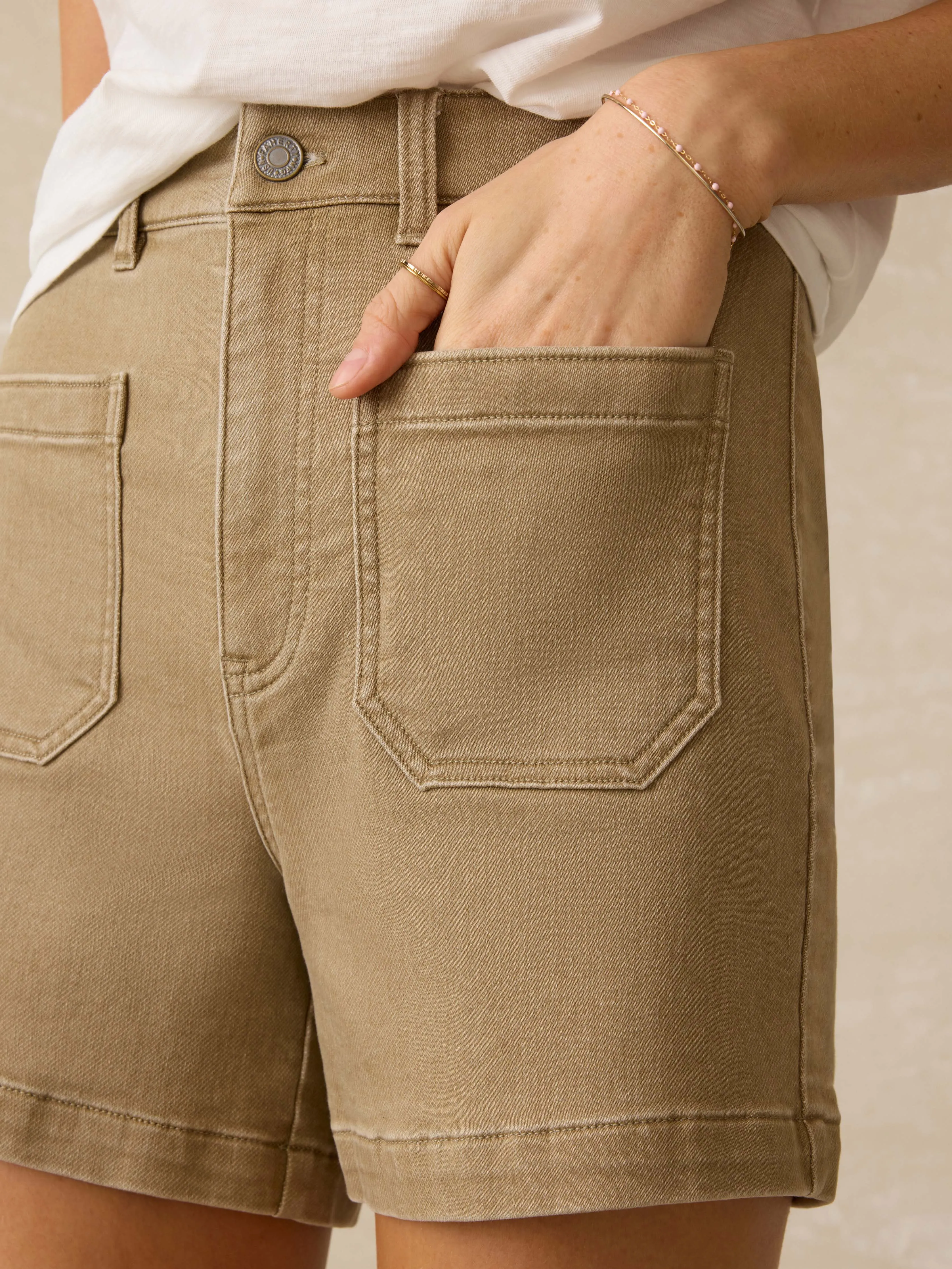Stretch Terry Patch Pocket Short - Desert Khaki sold by Faherty product image thumbnail 2