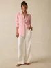 Laguna Linen Relaxed Shirt - Pink Lucy Stripe sold by Faherty
