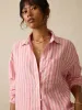 Laguna Linen Relaxed Shirt - Pink Lucy Stripe sold by Faherty
