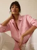 Laguna Linen Relaxed Shirt - Pink Lucy Stripe sold by Faherty