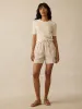 Miramar Linen Mini Rib Tee - Summer Sand sold by Faherty