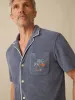 Short-Sleeve Cabana Towel Terry Shirt - Eastern Storm sold by Faherty