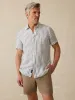 Short-Sleeve Palma Linen Shirt - Horizon Ivory Stripe sold by Faherty