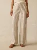 Sun Strider Linen Pant - Cocoa Grove Stripe sold by Faherty