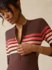 Surfseeker Rash Guard - Cocoa Sunray Stripe sold by Faherty