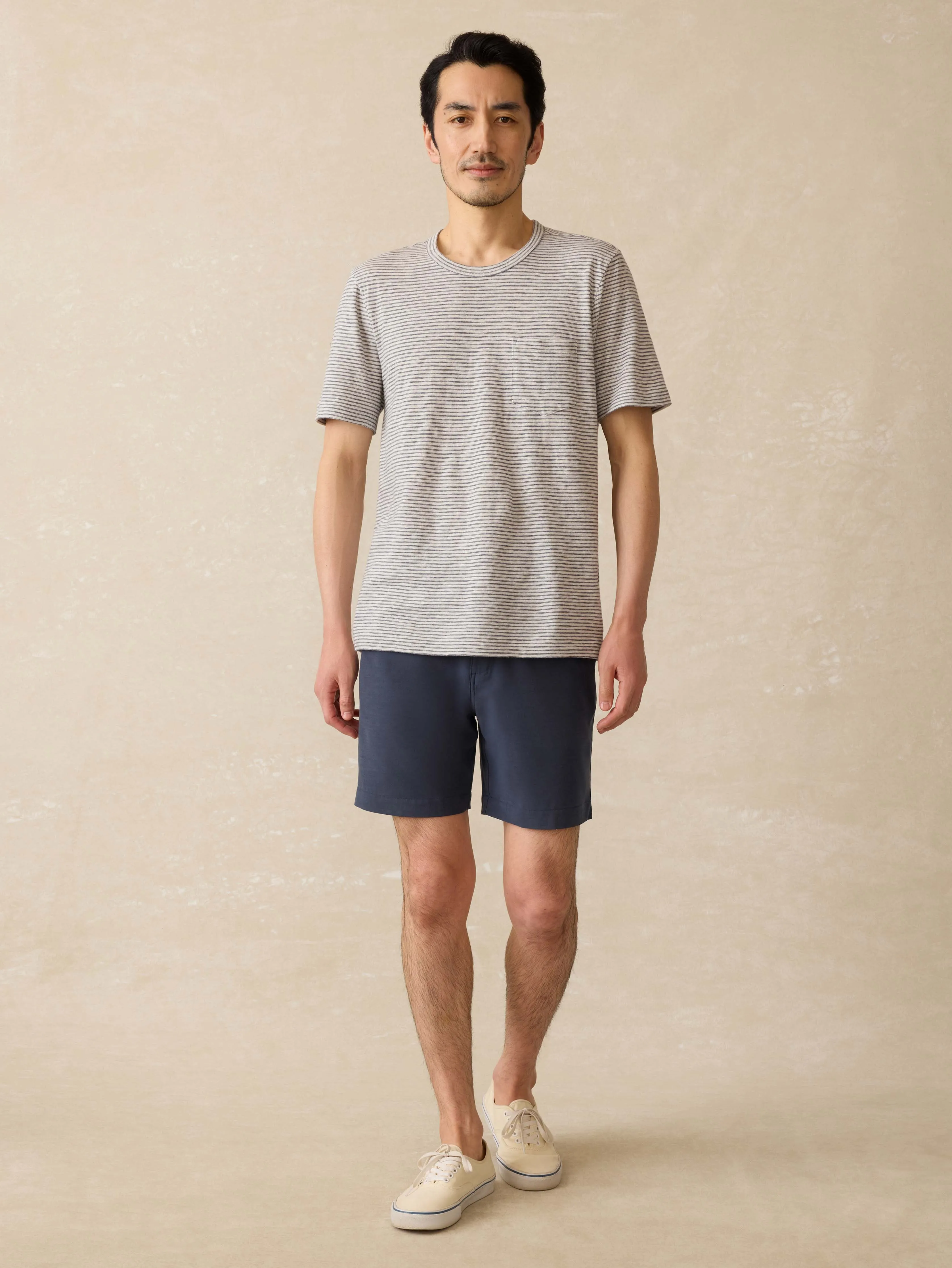 Sunwashed Pocket Tee - Silver Sea Stripe sold by Faherty product image thumbnail 3