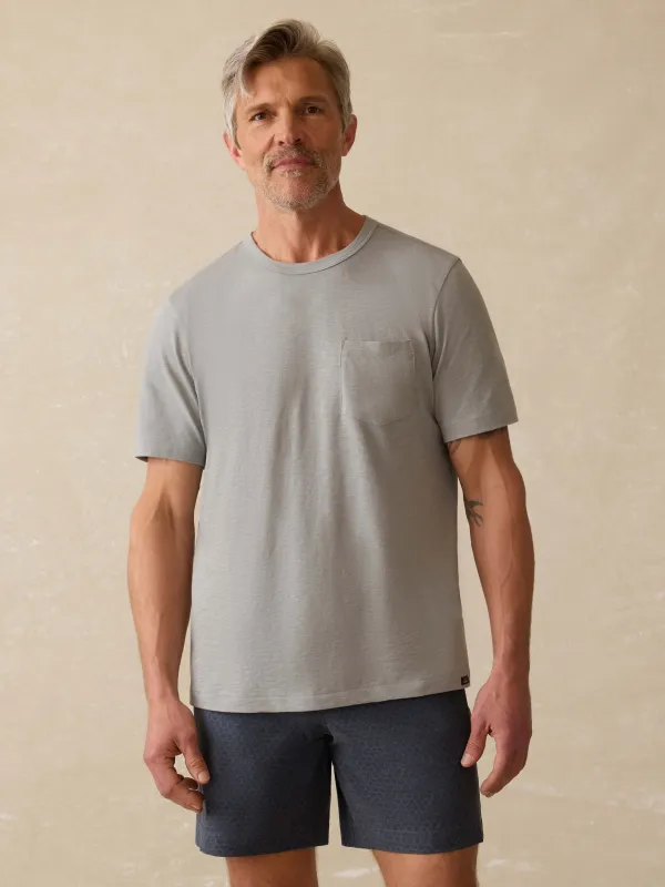 Sunwashed Regenerative Pocket Tee - Lakeshore Grey sold by Faherty