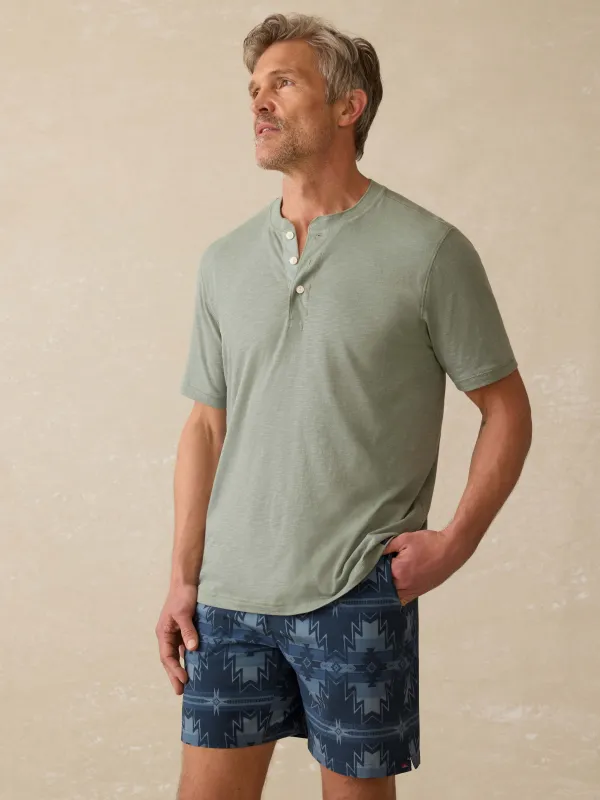 Short-Sleeve Sunwashed Henley - Sage Creek sold by Faherty