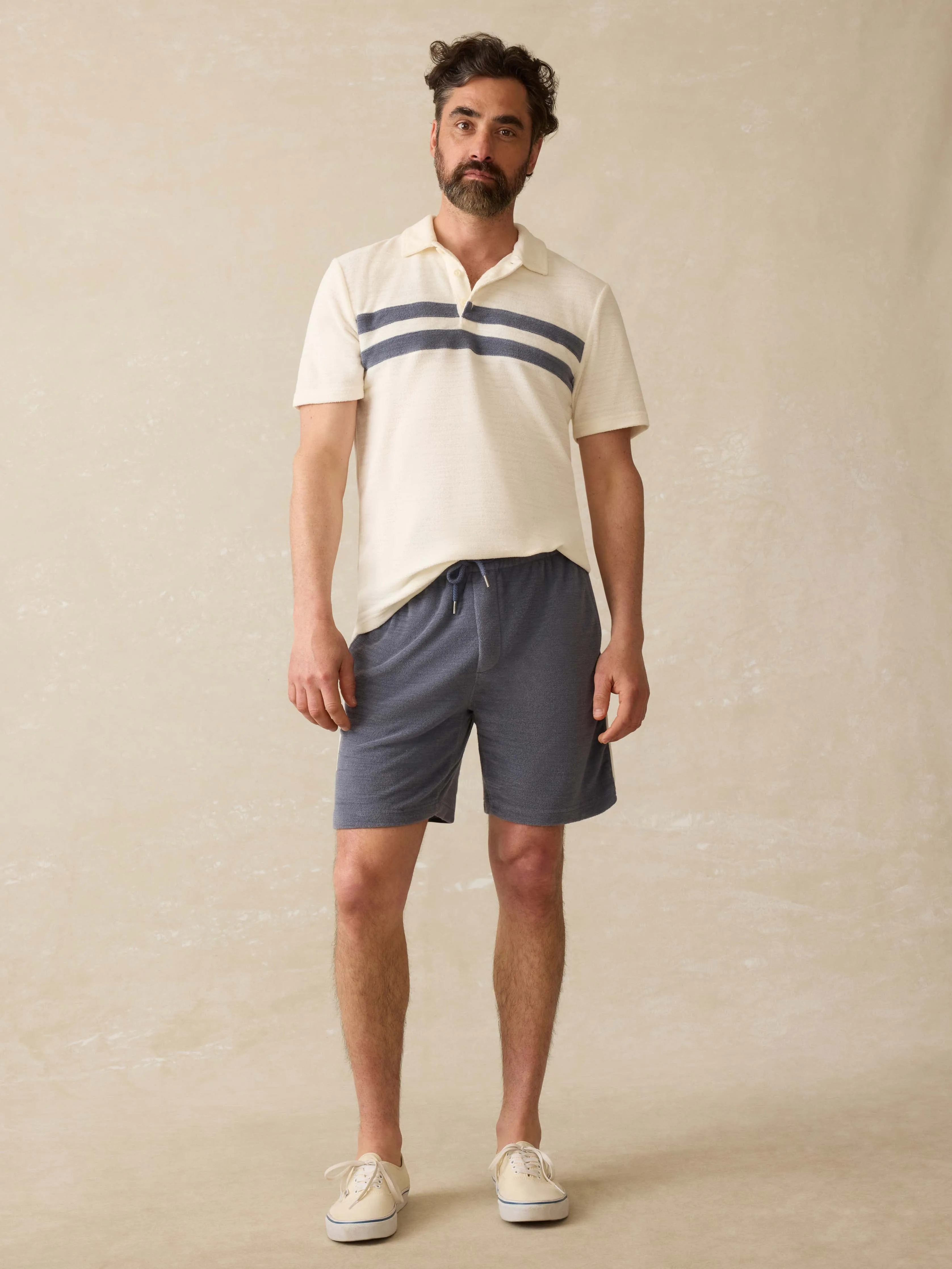 Cabana Towel Terry Sweatshort - Eastern Storm sold by Faherty product image thumbnail 4