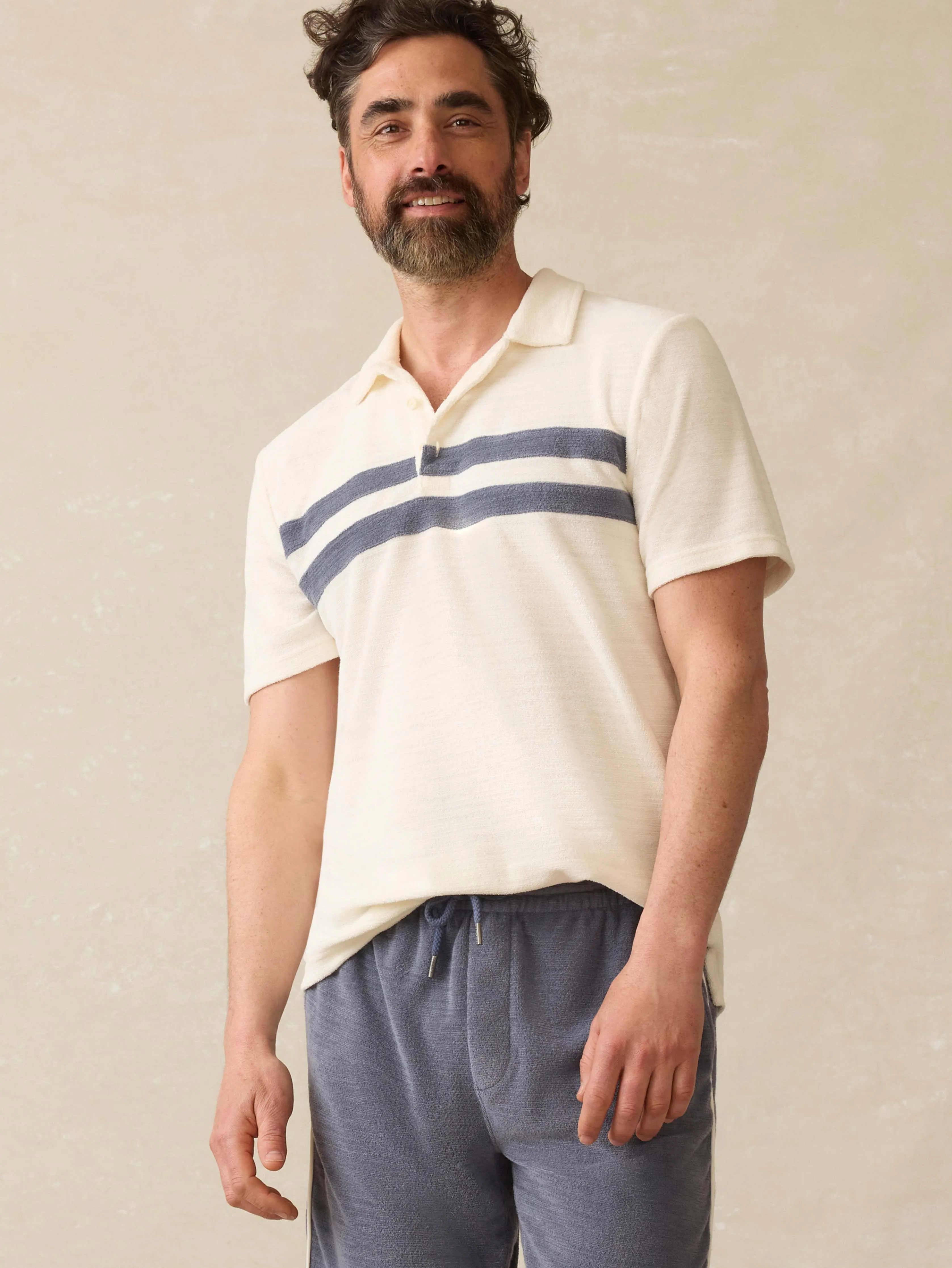 Cabana Towel Terry Sweatshort - Eastern Storm sold by Faherty product image thumbnail 5