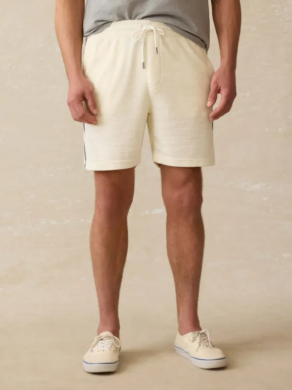 Cabana Towel Terry Sweatshort - Vintage White sold by Faherty