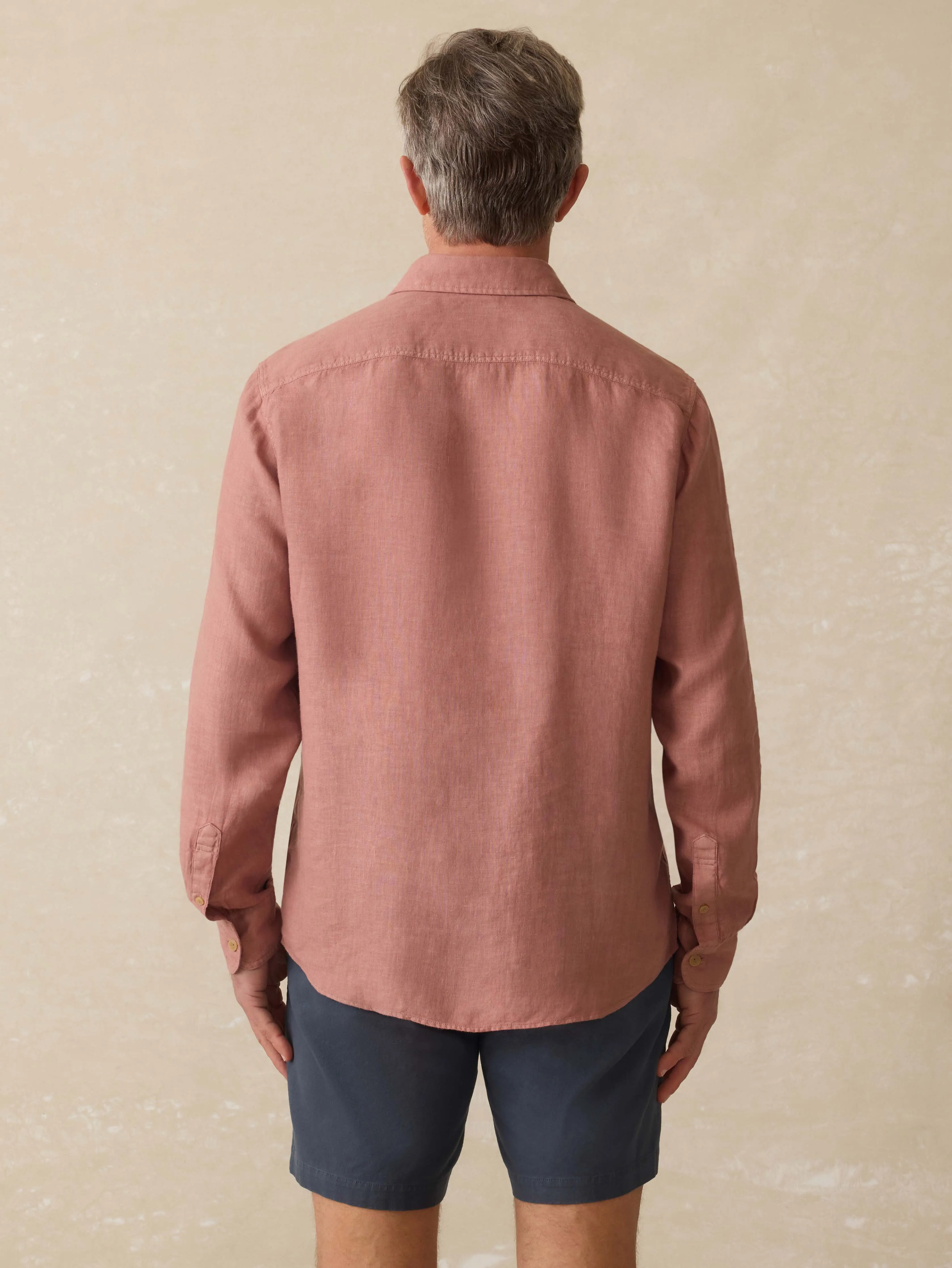Irish Linen Safari Shirt - Cedar Rose sold by Faherty product image thumbnail 4