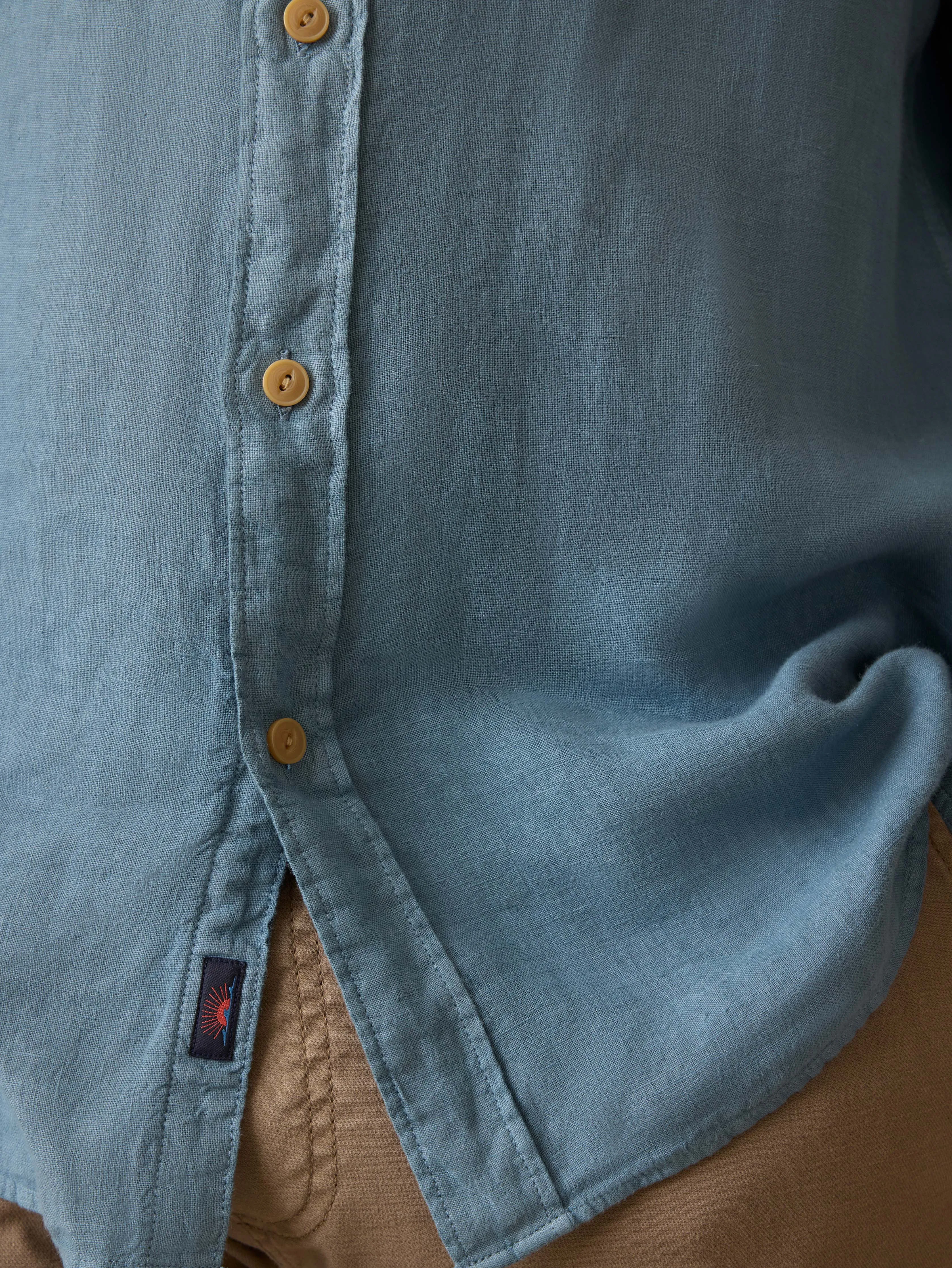 Irish Linen Safari Shirt - Deep Marine sold by Faherty product image thumbnail 2