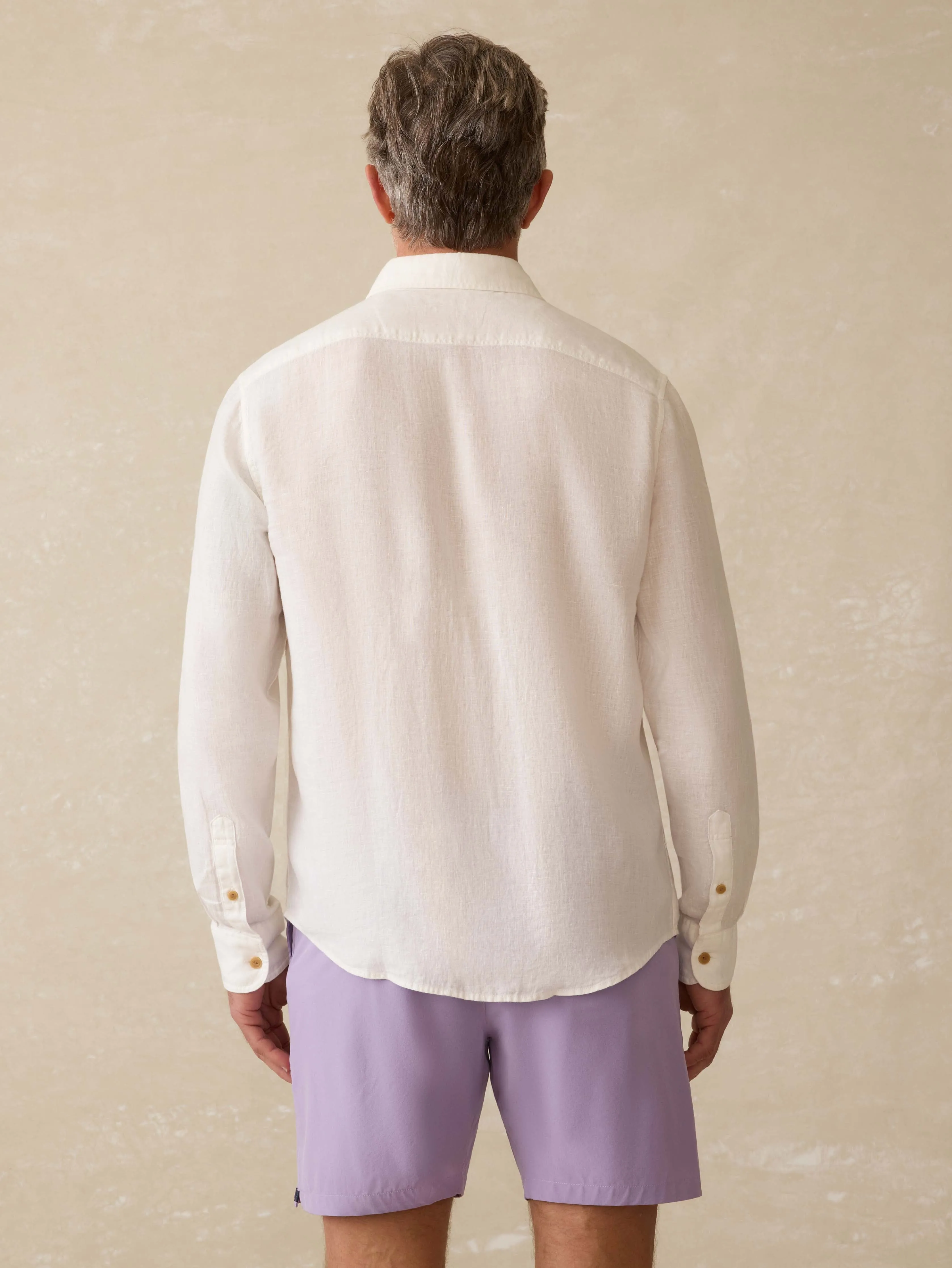 Irish Linen Safari Shirt - White sold by Faherty product image thumbnail 4