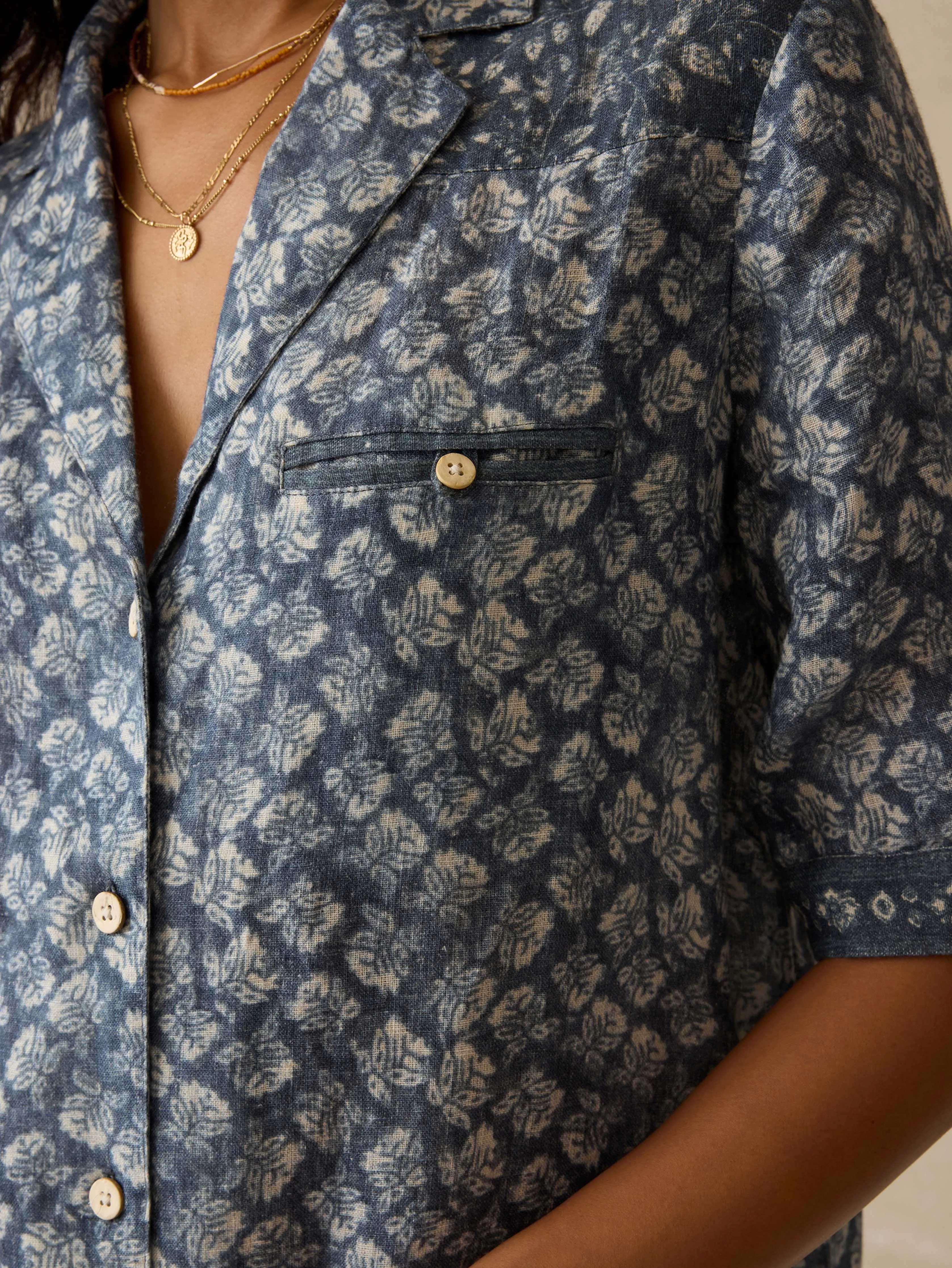 Paradise Point Linen Dress - Oceanview Blossom sold by Faherty product image thumbnail 2