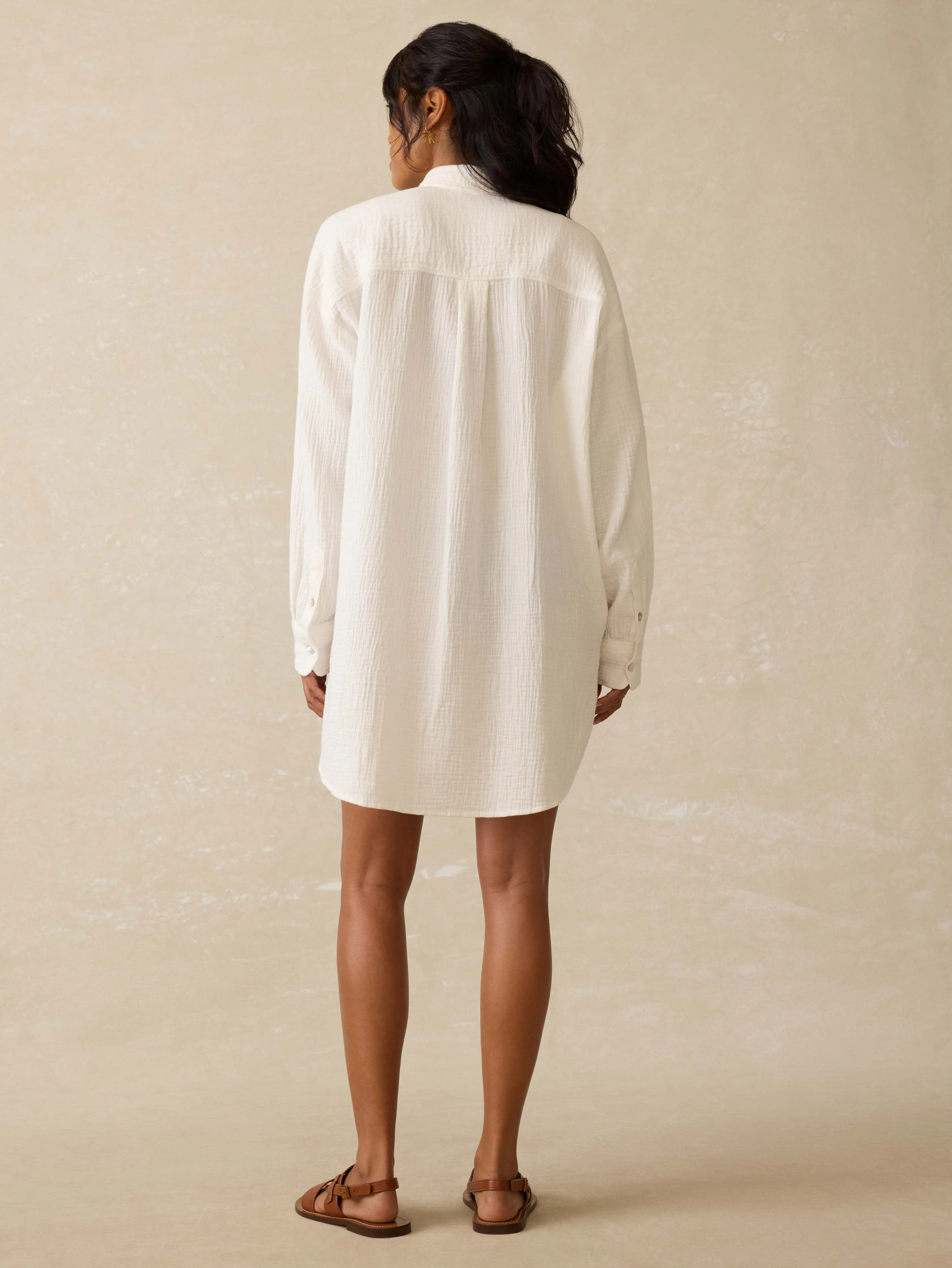 Dune Cotton Gauze Haze Coverup - White sold by Faherty product image thumbnail 4