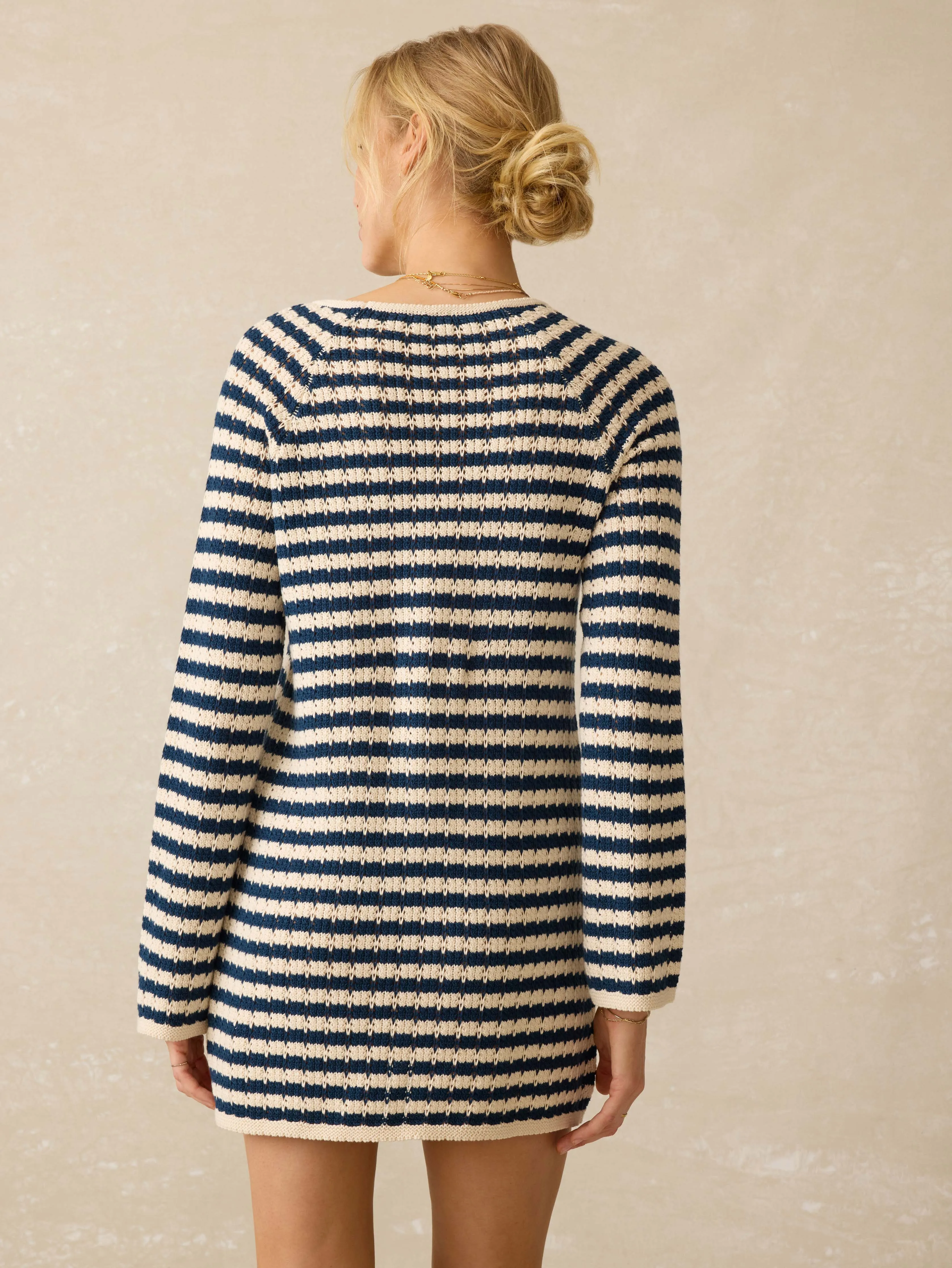 Seacoast Crochet Long-Sleeve Dress - Nice Navy sold by Faherty product image thumbnail 4