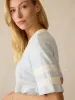 Sunwashed Slub Varsity Tee - Sky Varsity sold by Faherty