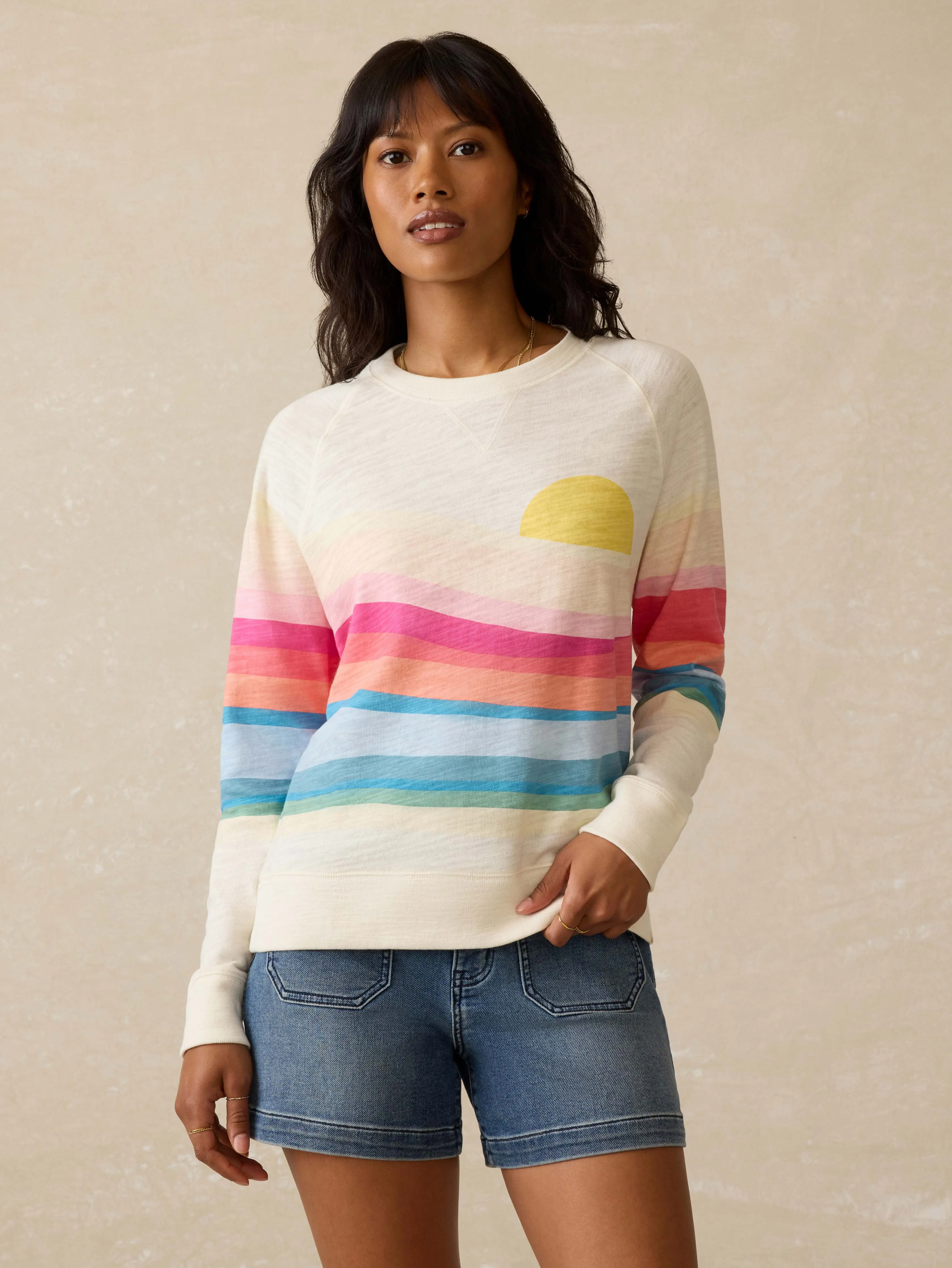 Sunwashed Slub Crewneck - Sun Spritz Soleil sold by Faherty