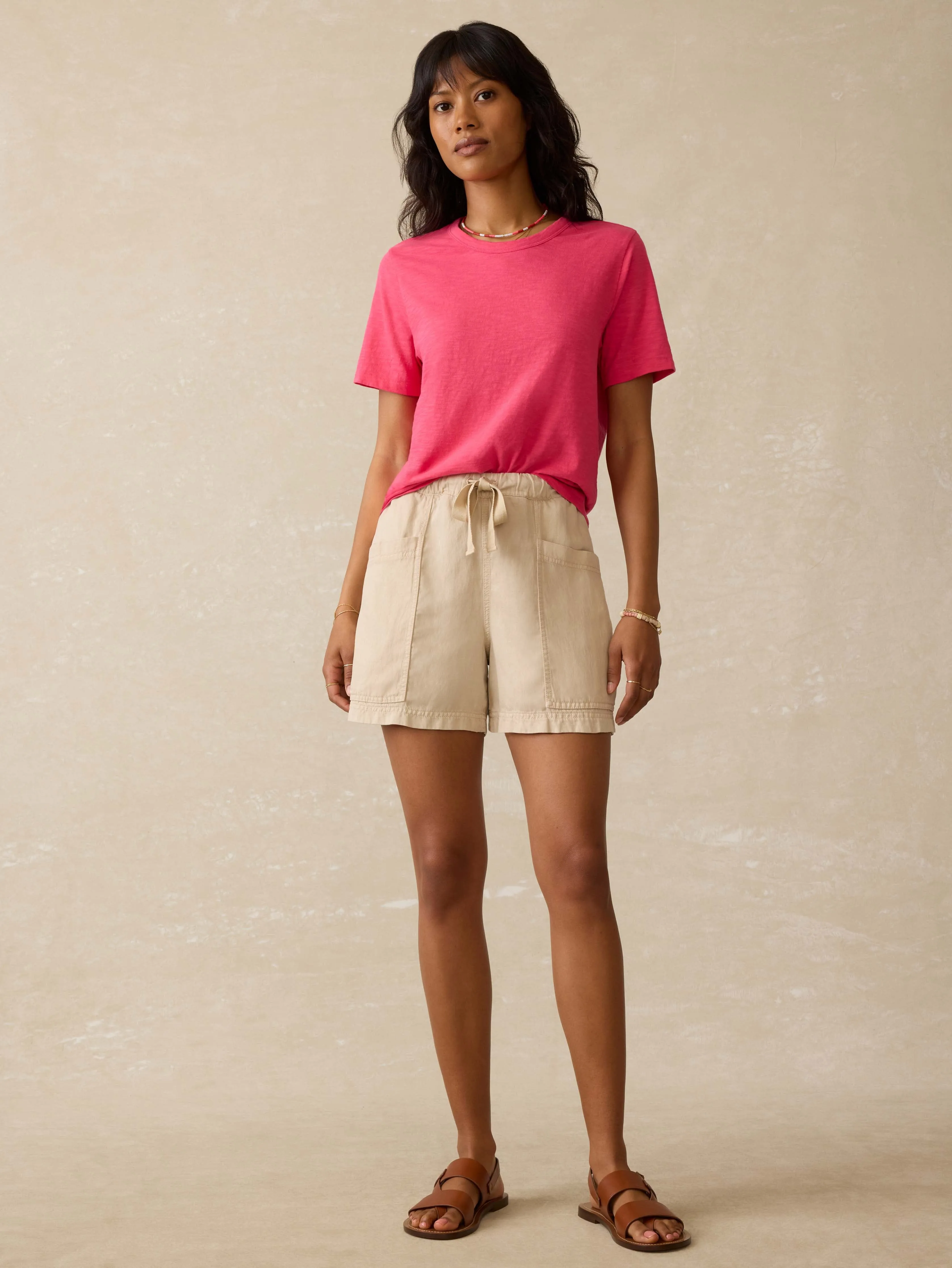 Sunwashed Essential Tee - Pink Flambe sold by Faherty product image thumbnail 3